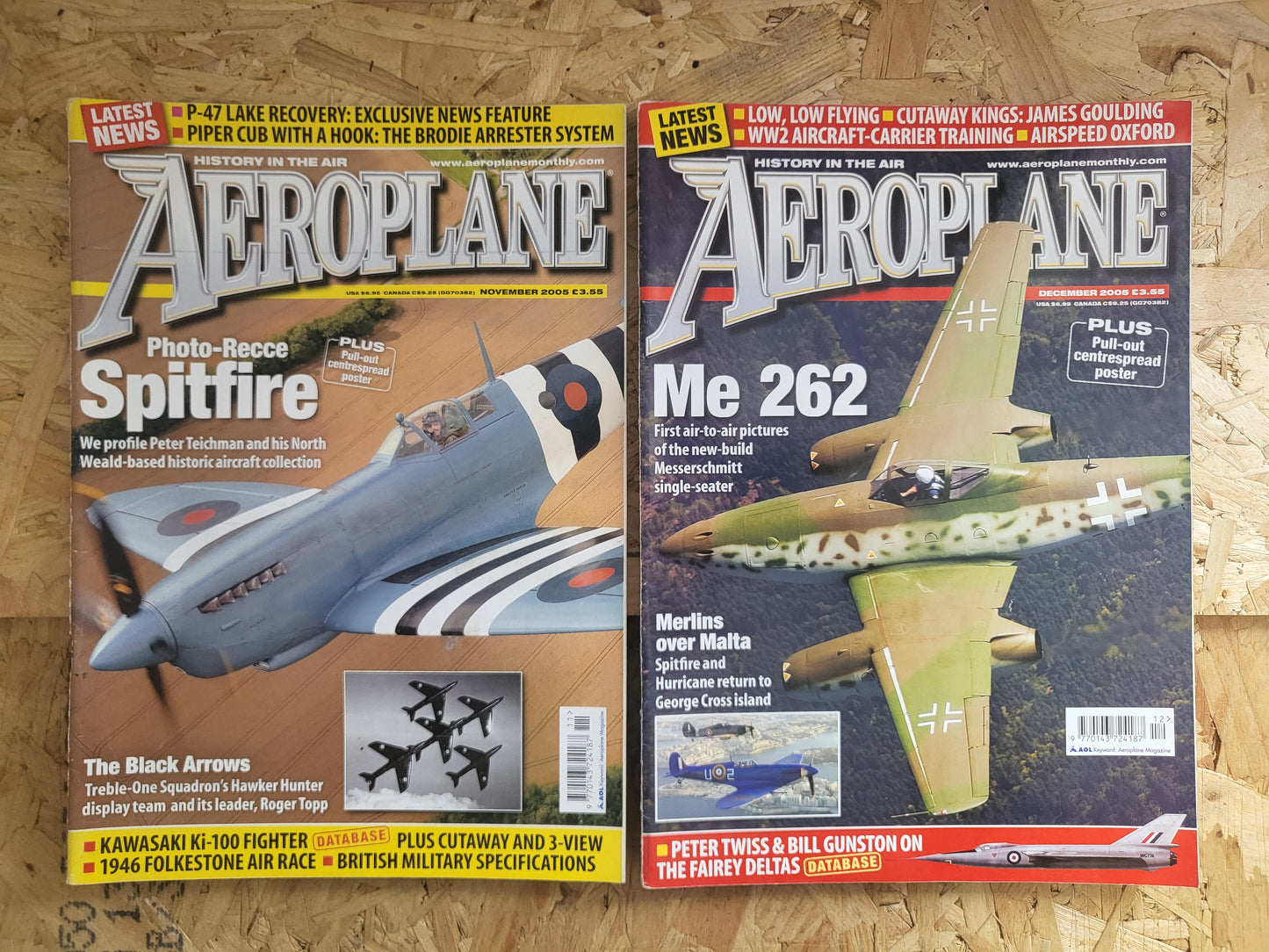 12x Aeroplane Magazines 2005 FULL YEAR Bundle/Job Lot (0025) Spitfire Me 262 The Black Arrows