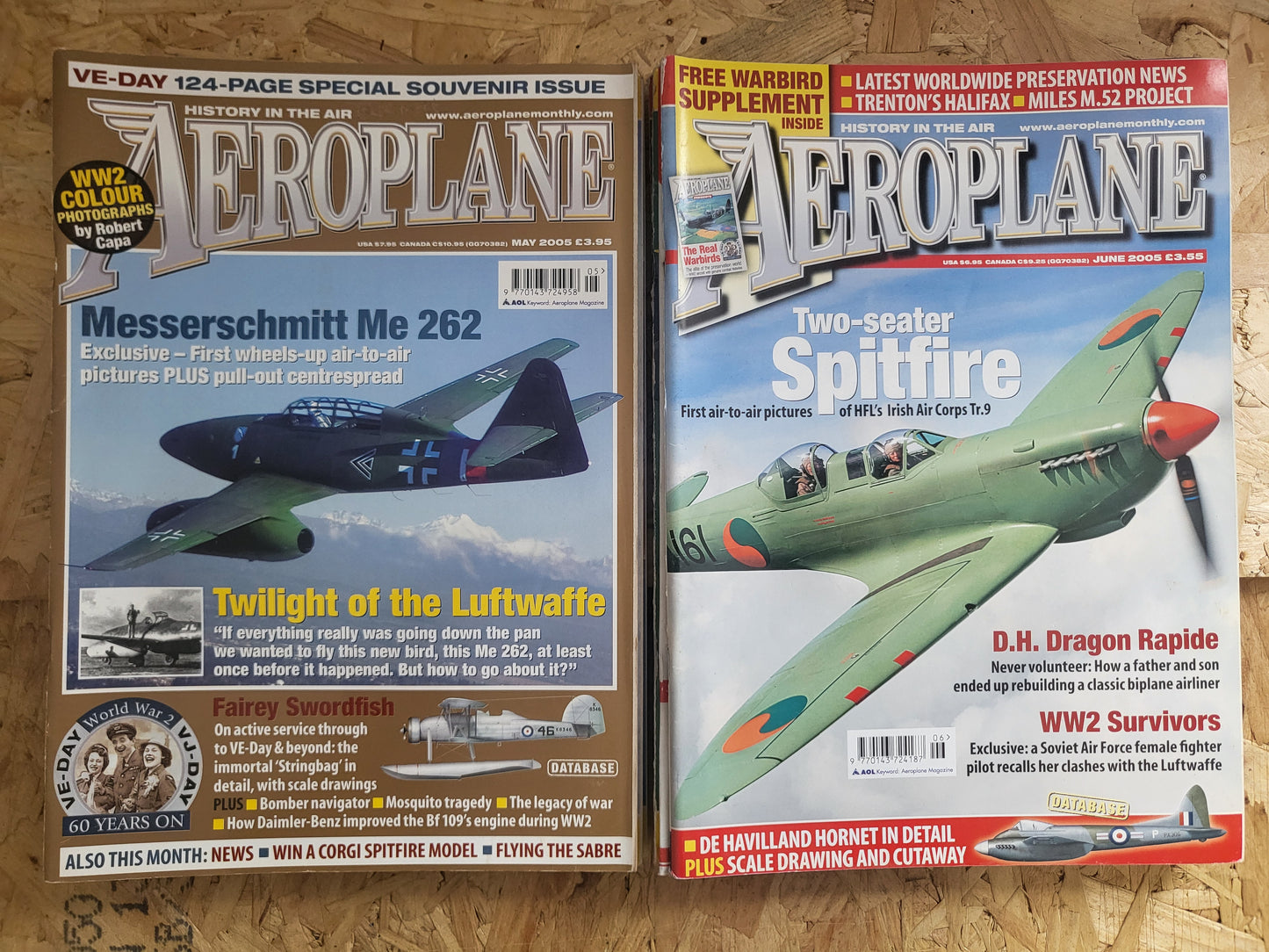 12x Aeroplane Magazines 2005 FULL YEAR Bundle/Job Lot (0025) Spitfire Me 262 The Black Arrows
