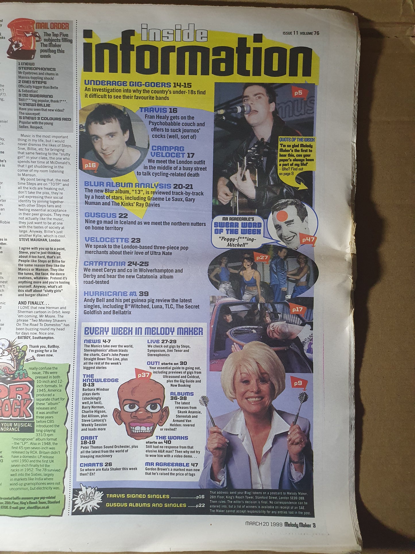 Melody Maker Magazine 20 March 1999 (FB004) Catatonia, Stereophonics, Manic Stre