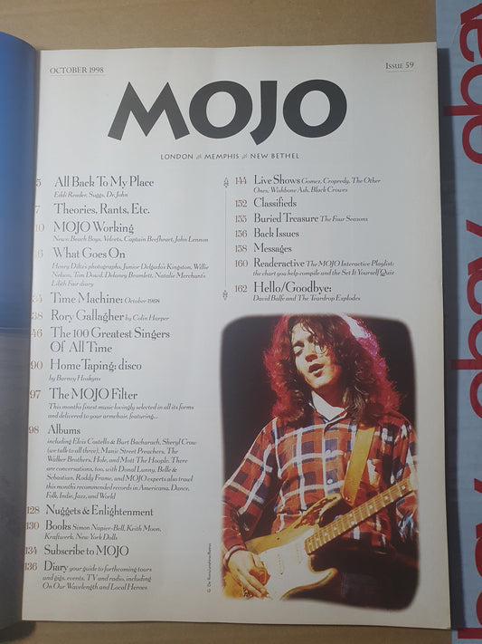 Mojo Magazine October 1998 (382) Issue 59 100 Greatest Singers Rory Gallagher Bjork