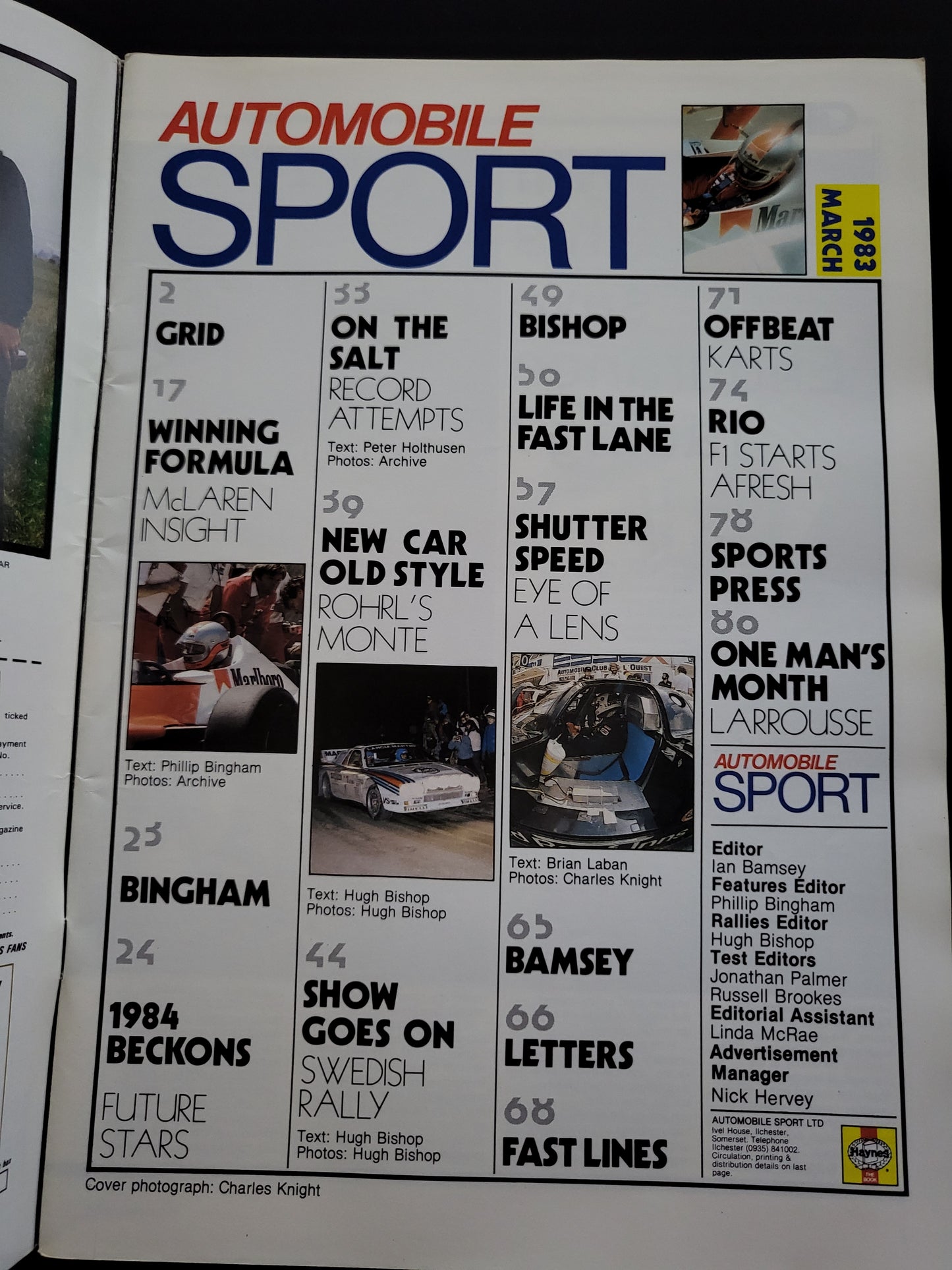 Automobile Sport Magazine March 1983 (412) McLaren Rohrl's Monte
