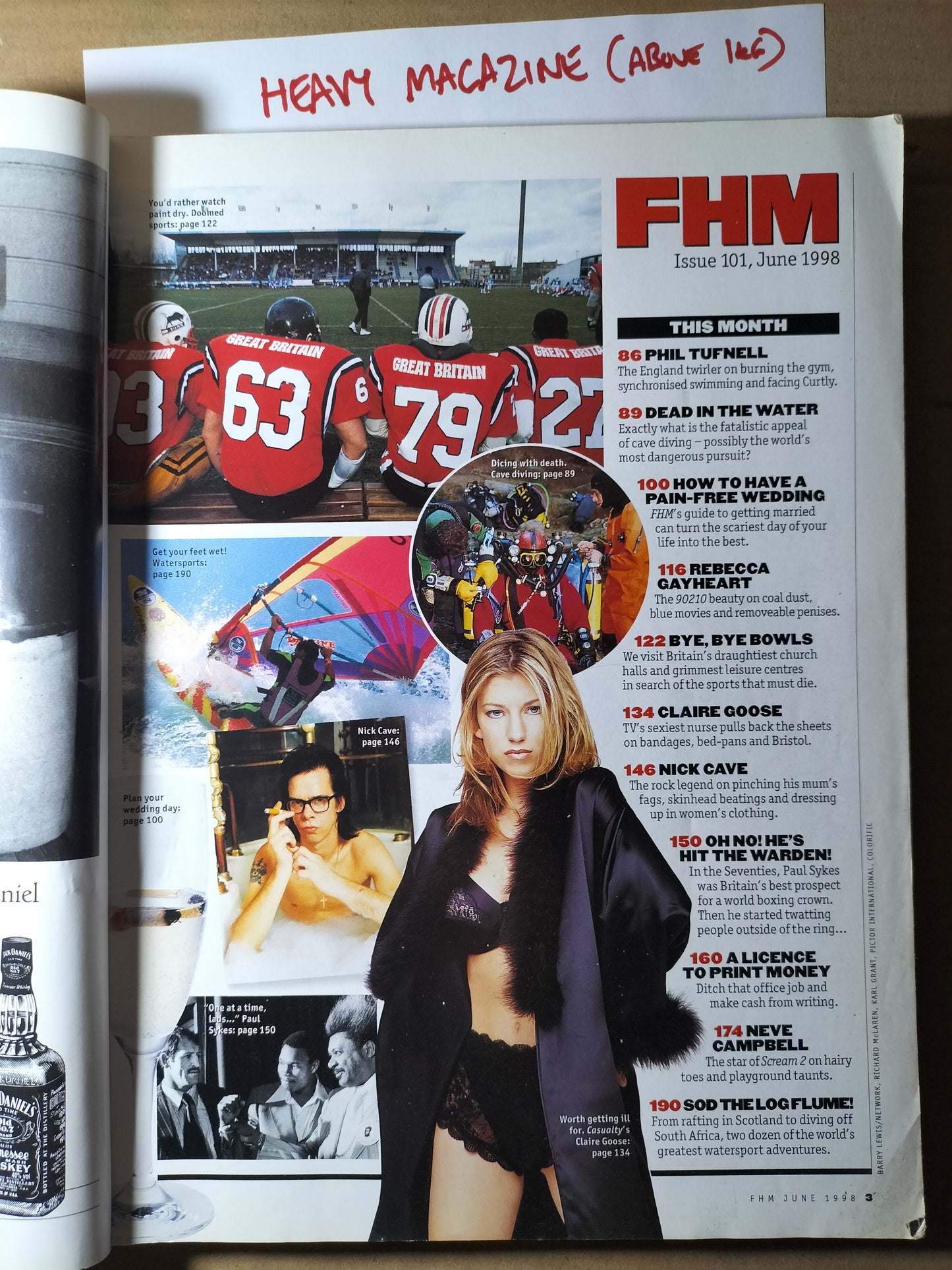 FHM Magazine June 1998 (497)(Rare) Neve Campbell Claire Goose