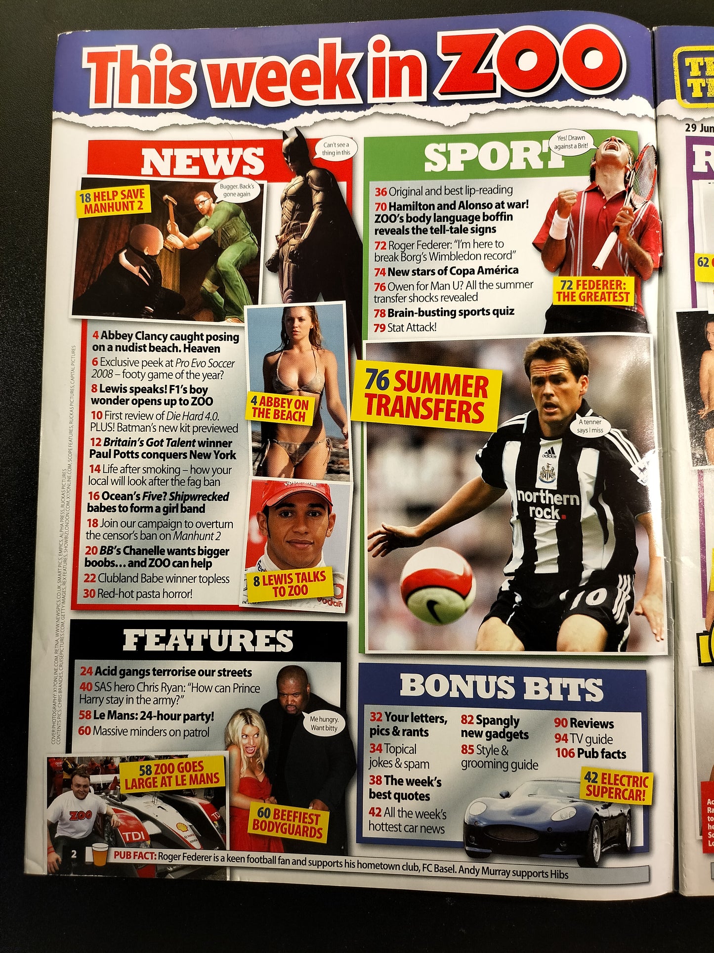 Zoo Magazine 29 June-5 July 2007 (628) Nip Slips Cat Sarah Bianca Lily Paris