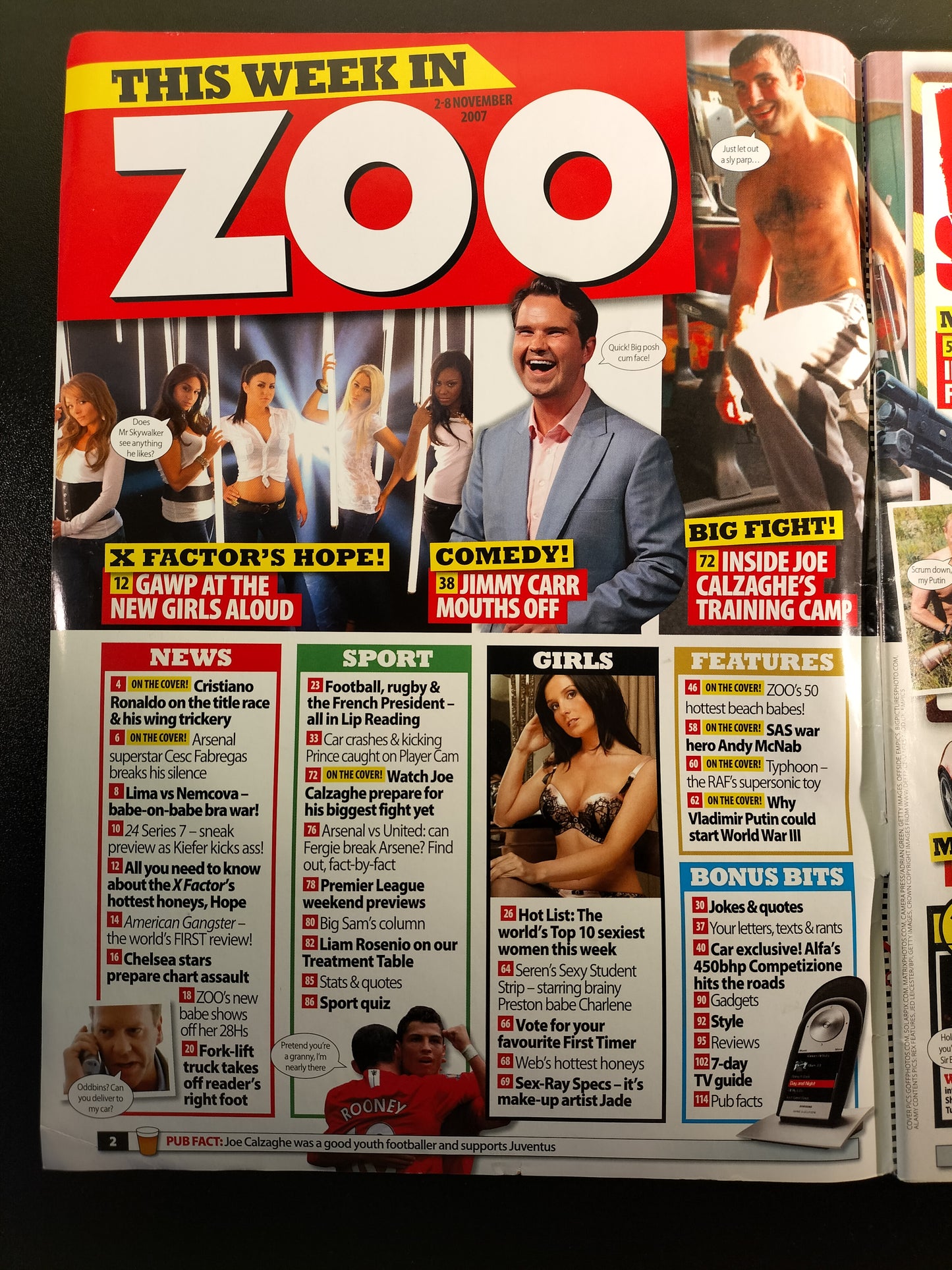 Zoo Magazine 2-8 November 2007 (630) Danni Wells Louise Cliffe POSTER Seren Kate