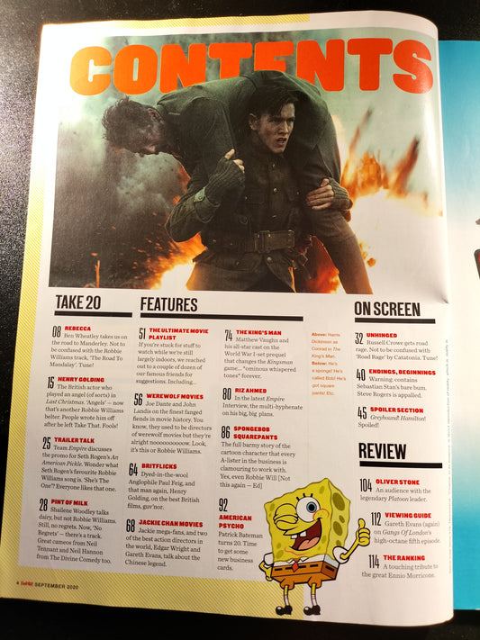 Empire Magazine Sept 2020 662 Movie Playlist Subscriber Cover Timba Smits VGC
