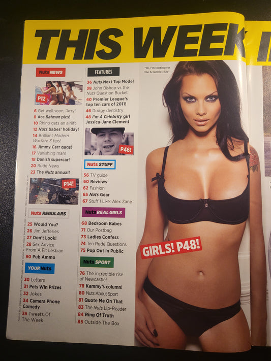 Nuts Magazine 18-24 November 2011 Jessica-Jane Clement POSTER Holly Peers John Bishop