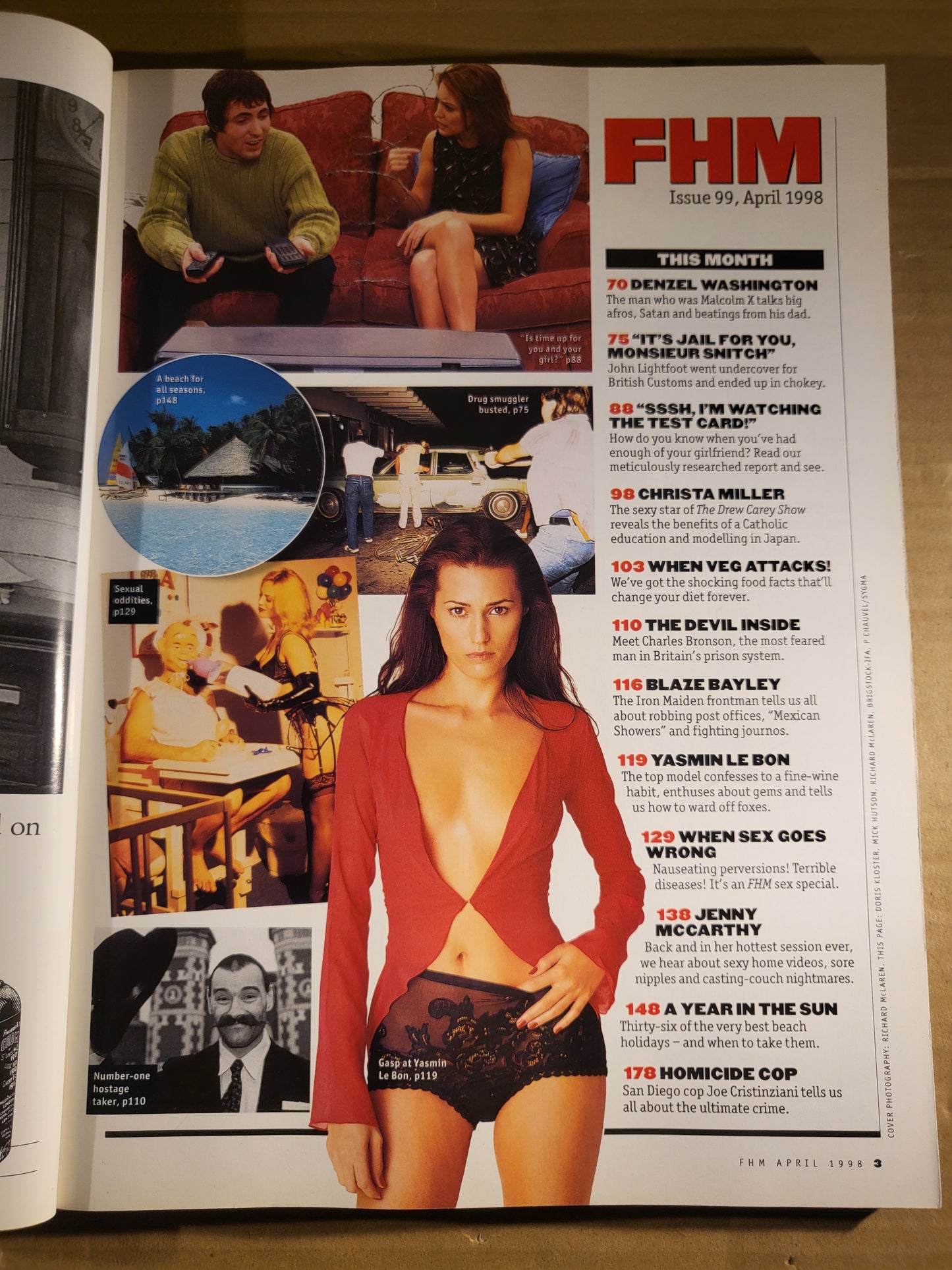 FHM Magazine April 1998 (717) Jenny McCarthy Yasmin Le Bon Christa Miller