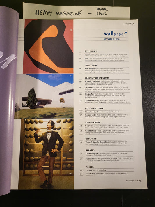 Wallpaper Magazine October 2000 (723) Issue 32 Colin Egglesfield Teach Me Owl Cover VGC