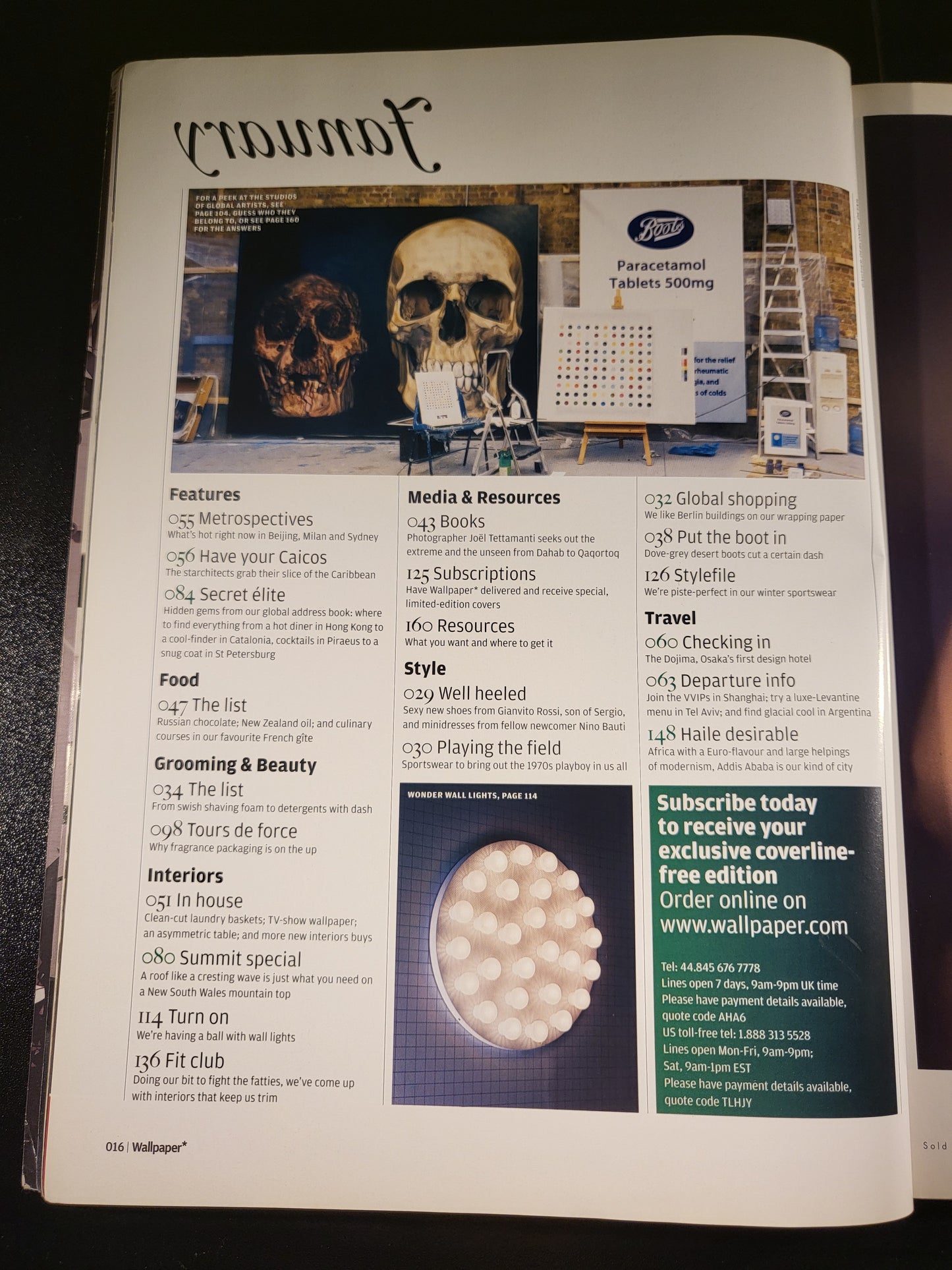 Wallpaper* Magazine January 2007 724 Issue 95 Secret Elite Noma Bar Cover VGC