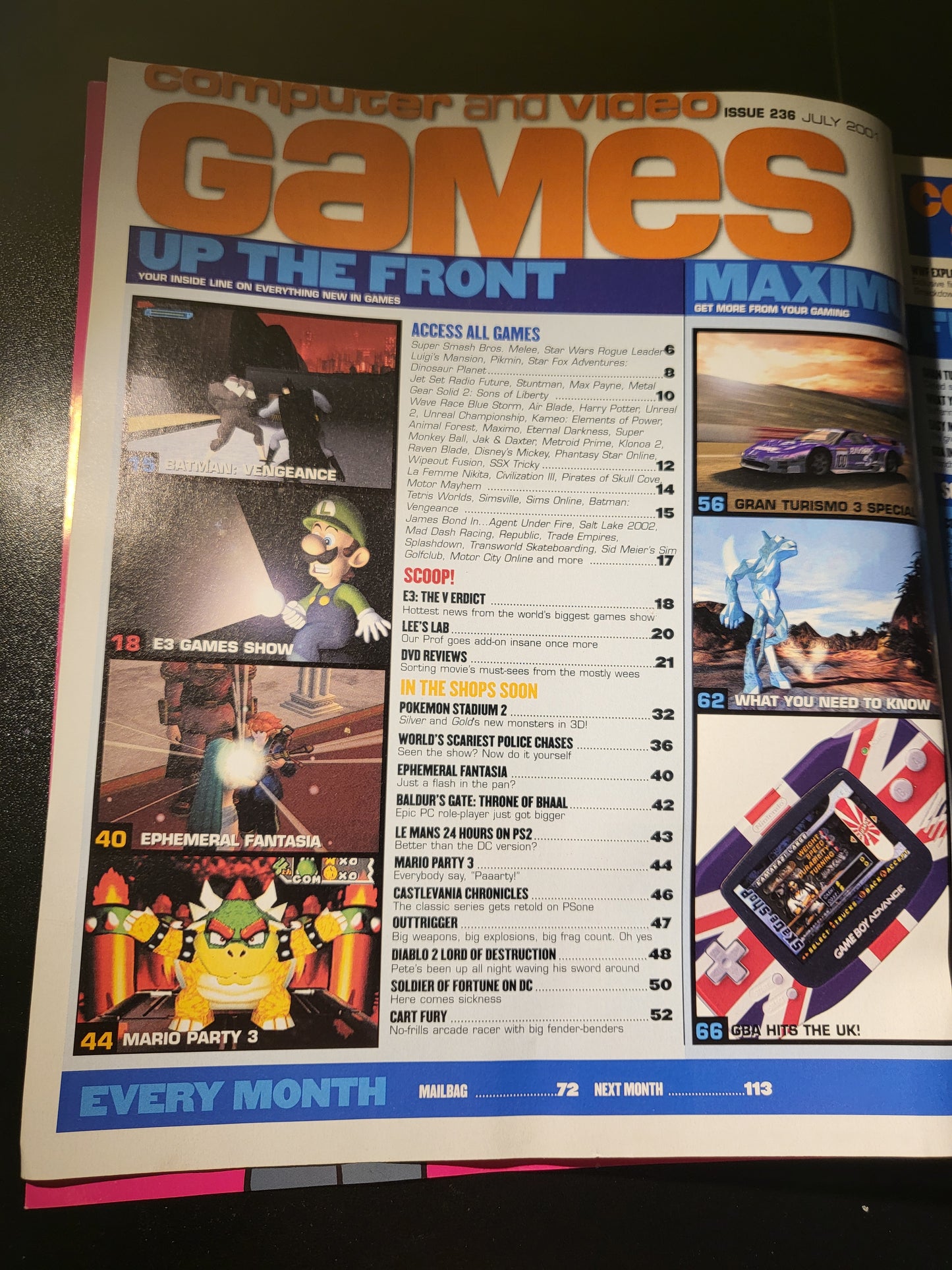 Computer and Video Games Magazine July 2001 (732) WWF Raw Metal Gear 2 Pokemon