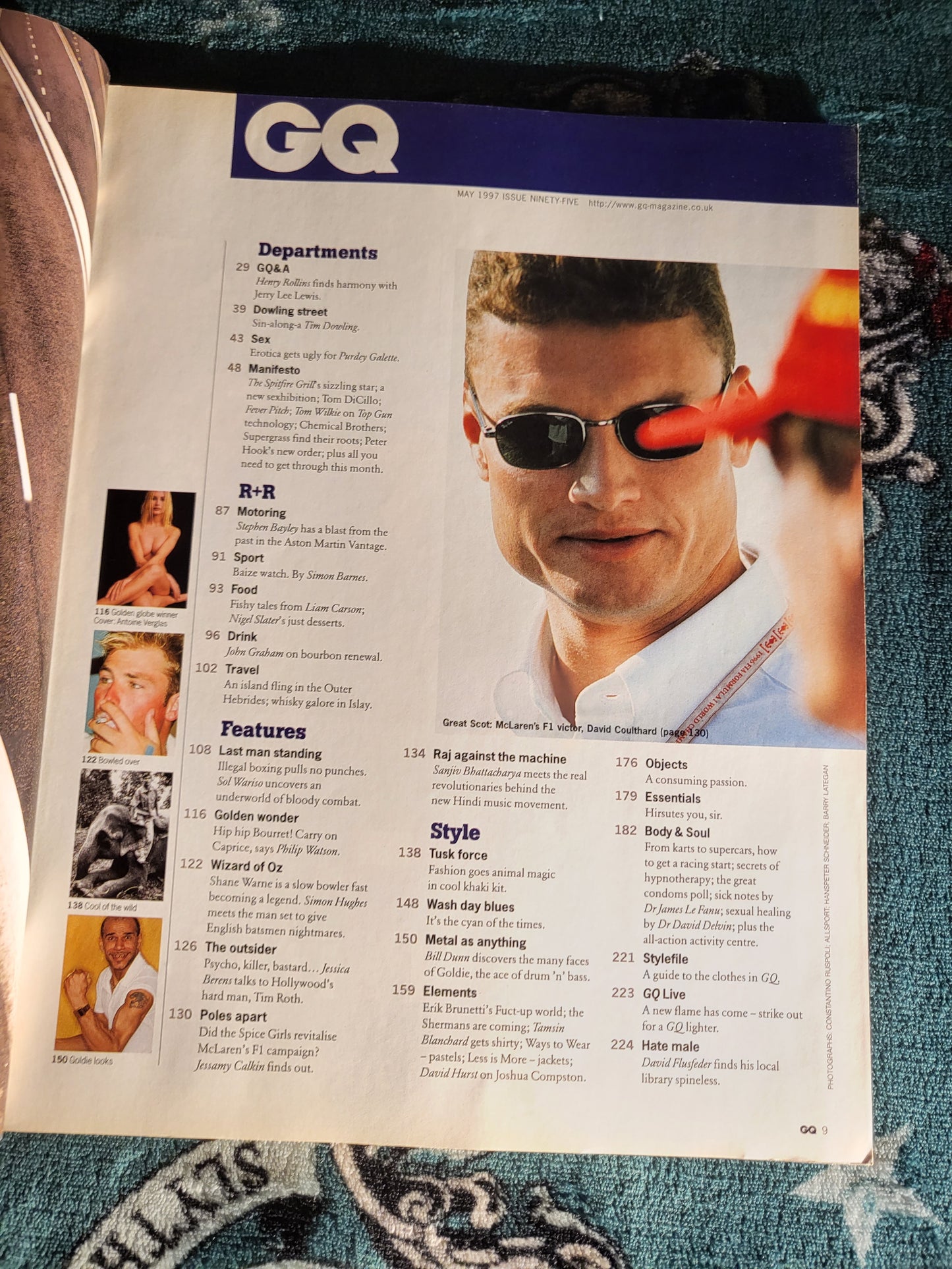 GQ Magazine May 1997 British (781) Caprice Tim Roth Shane Warne