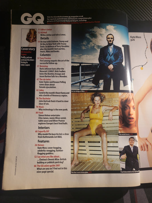GQ Magazine February 2001 (0874) Jennifer Lopez Kate Moss Dennis Wise DJs