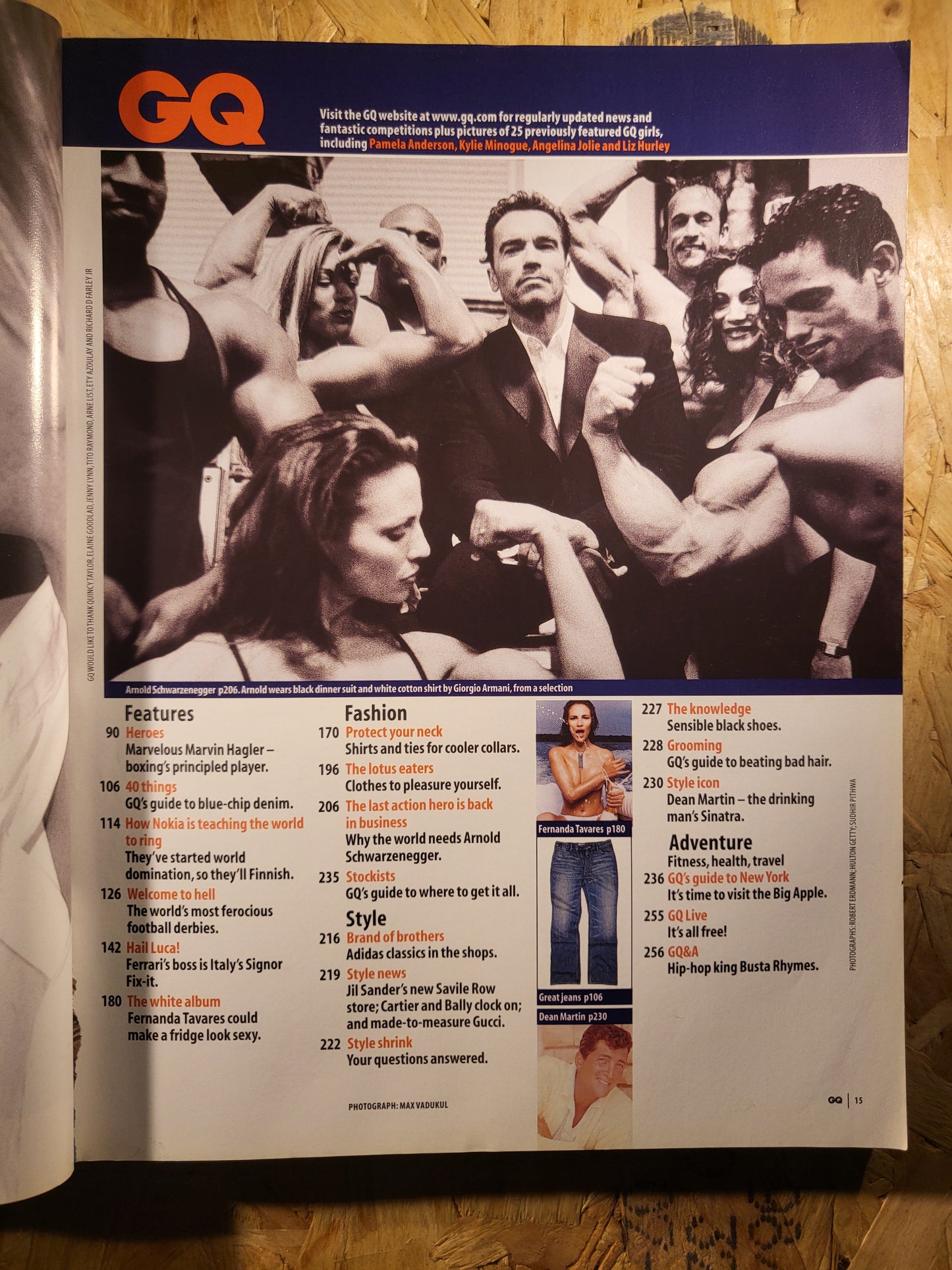 GQ Magazine March 2002 (878) Arnold Schwarzenegger Kate Moss