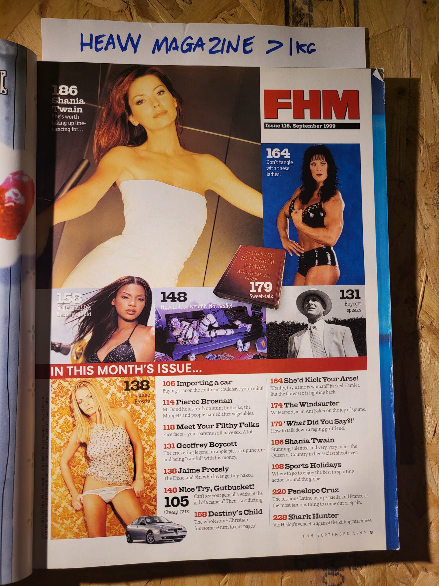 FHM Magazine September 1999 (901) Shania Twain Penelope Cruz Jaime Pressly
