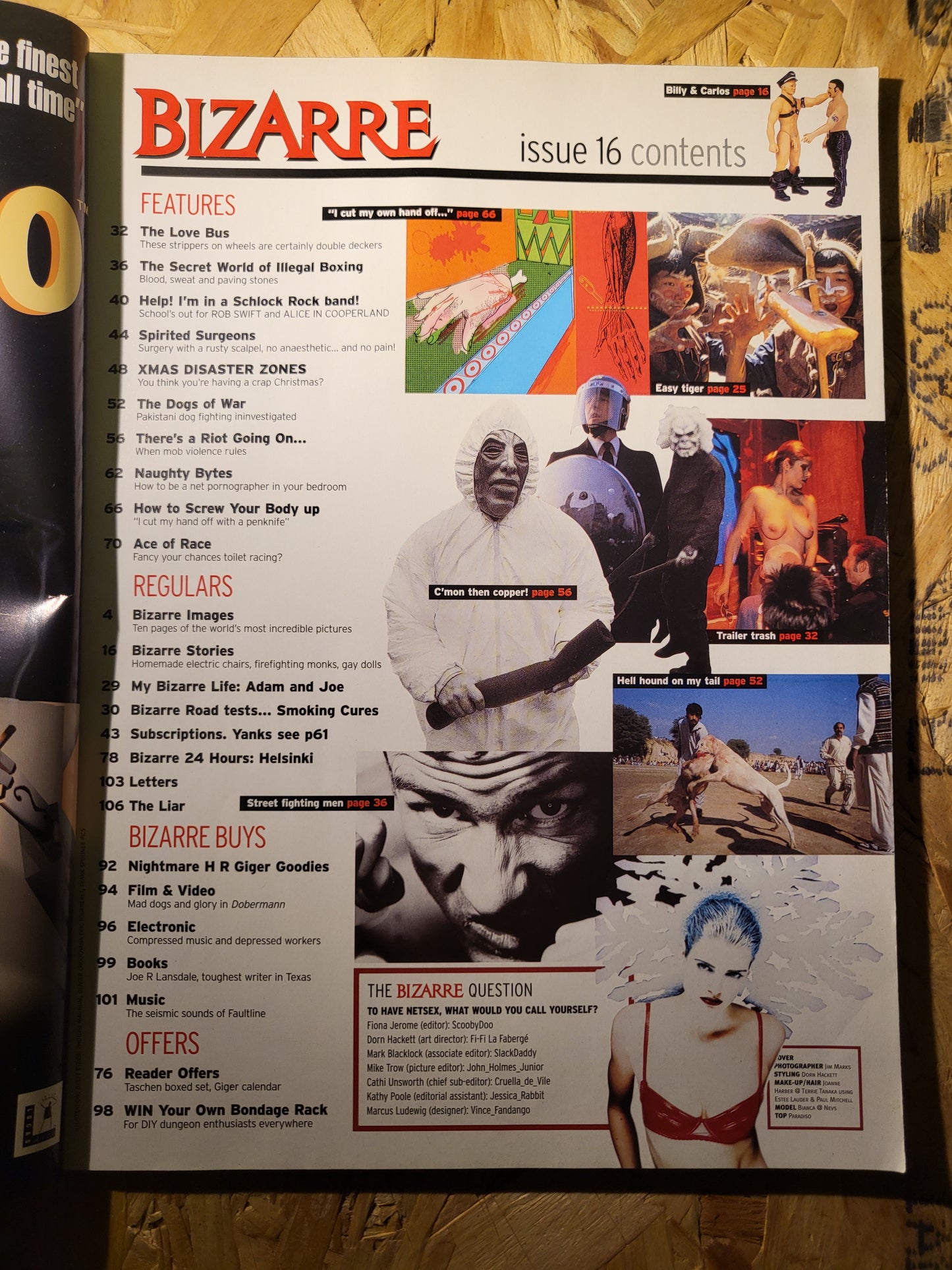 Bizarre Magazine January 1999 #16 (916)(Rare) Dobermann Joe R Lansdale Faultline