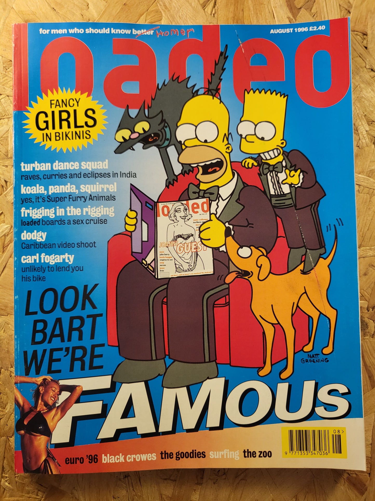 Loaded Magazine August 1996 (931) Joanne Guest The Simpsons Gina/Homer POSTER