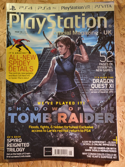 PlayStation Official Magazine June 2018 UK 149 (941) Tomb Raider Spider-Man Dark Souls