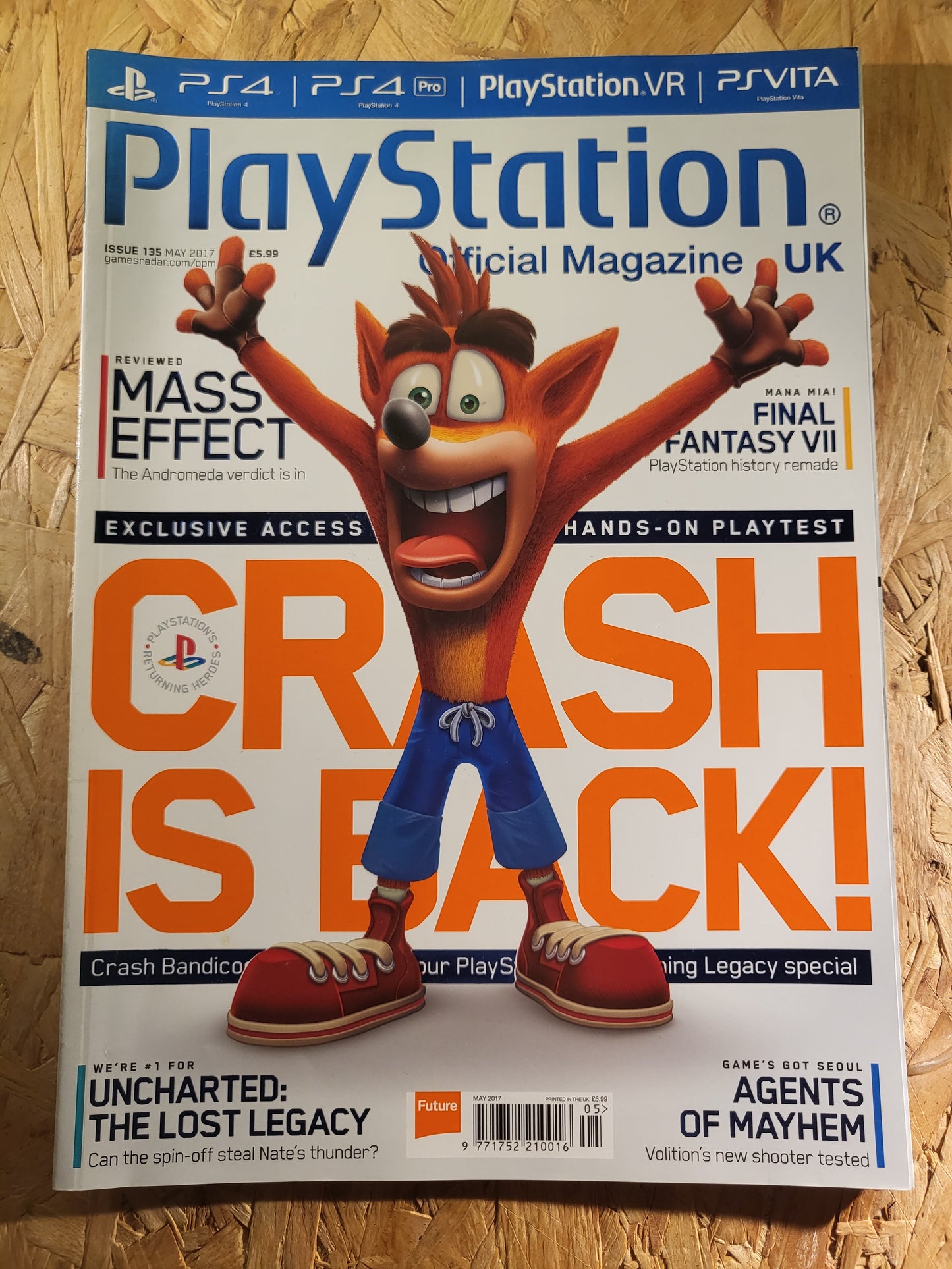 PlayStation Official Magazine March 2017 UK 135 (942) Crash Bandicoot Mass Effect Final Fantasy