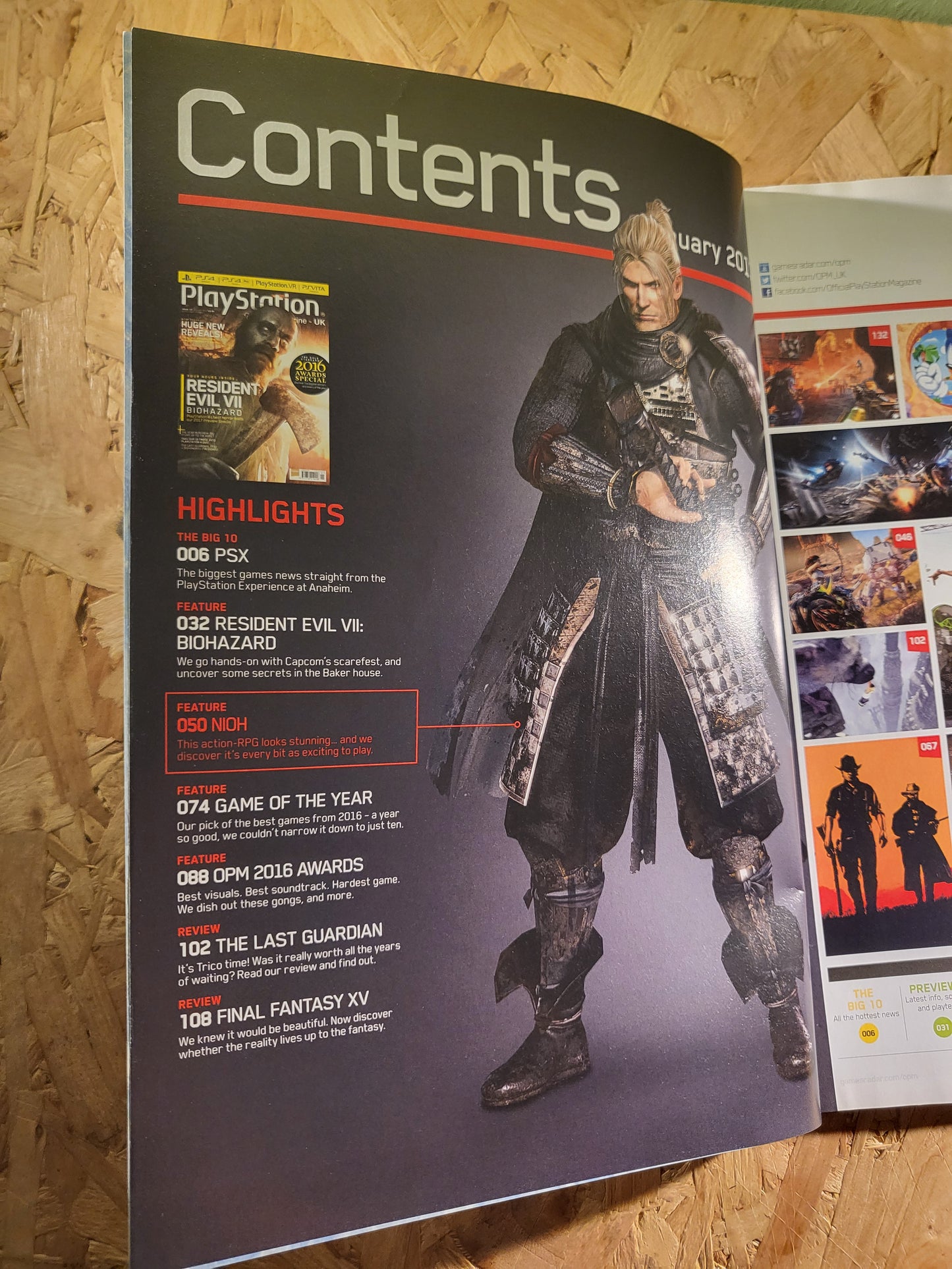 PlayStation Official Magazine January 2017 UK 131 (942) Resident Evil Last Guardian Dishonored