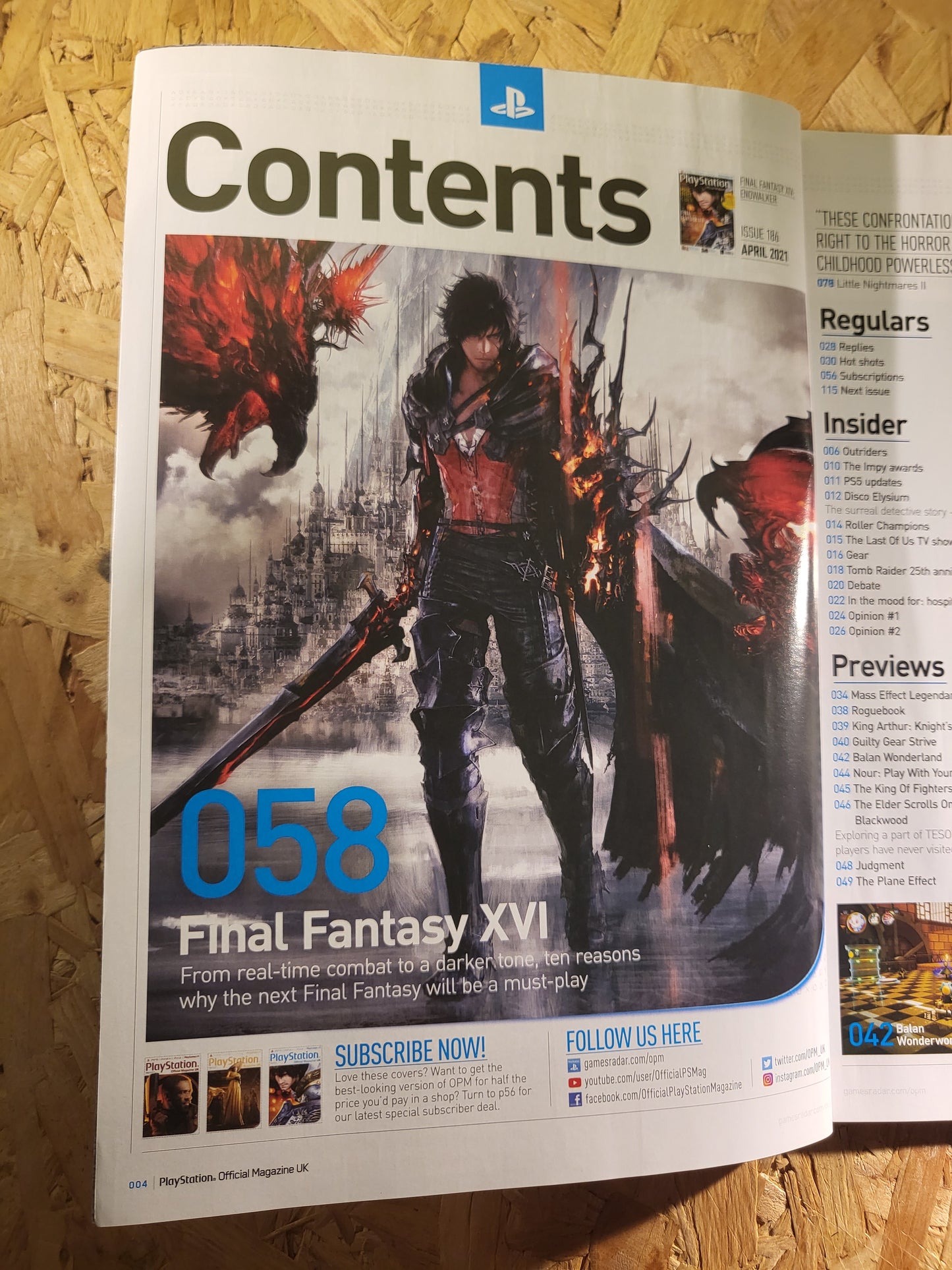 PlayStation Official Magazine April 2021 UK 186 (942) Final Fantasy Subscriber Persona 5