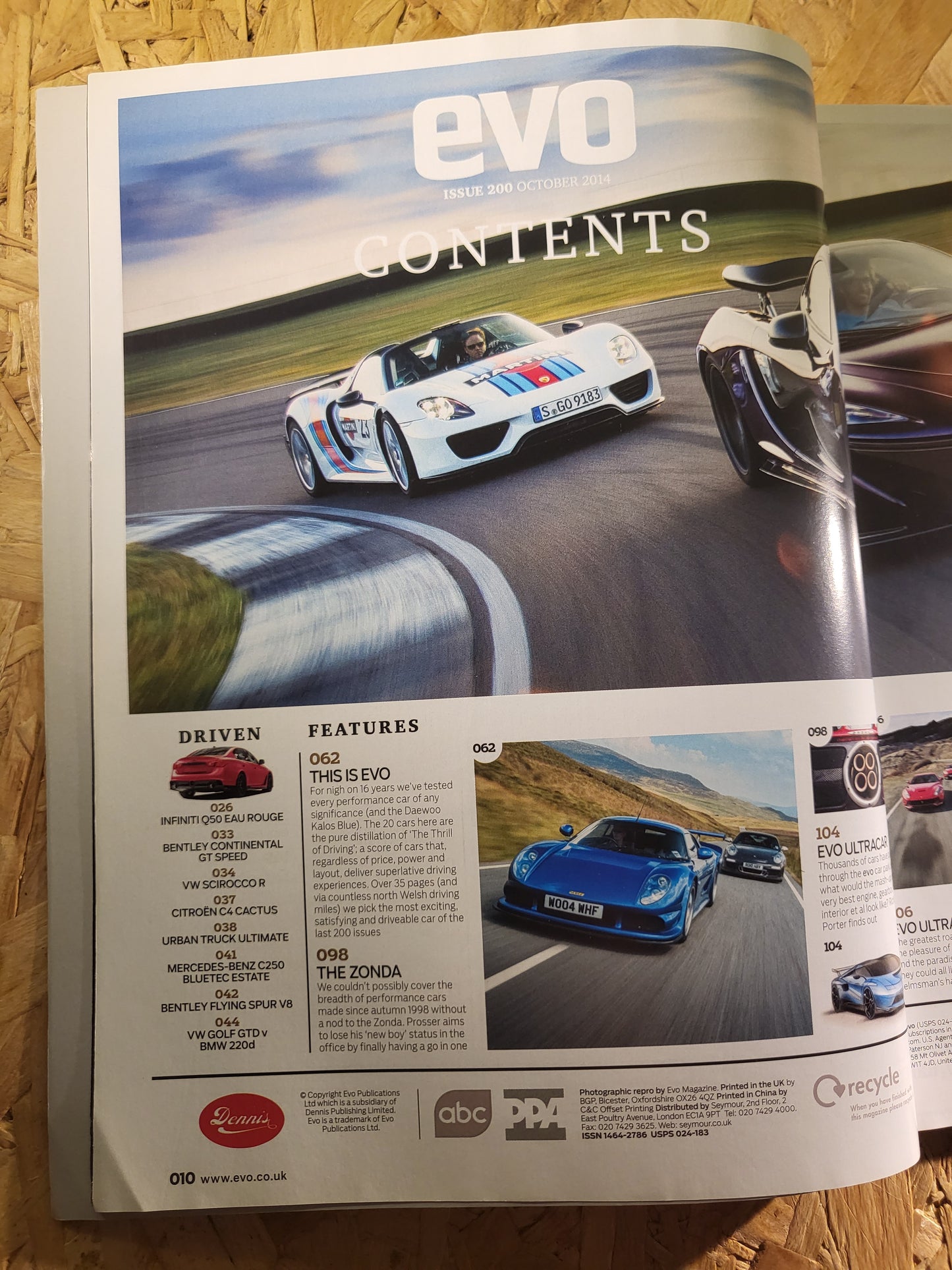 EVO Magazine October 2014 #200 (945) Zonda VW Scirocco Bentley Continental