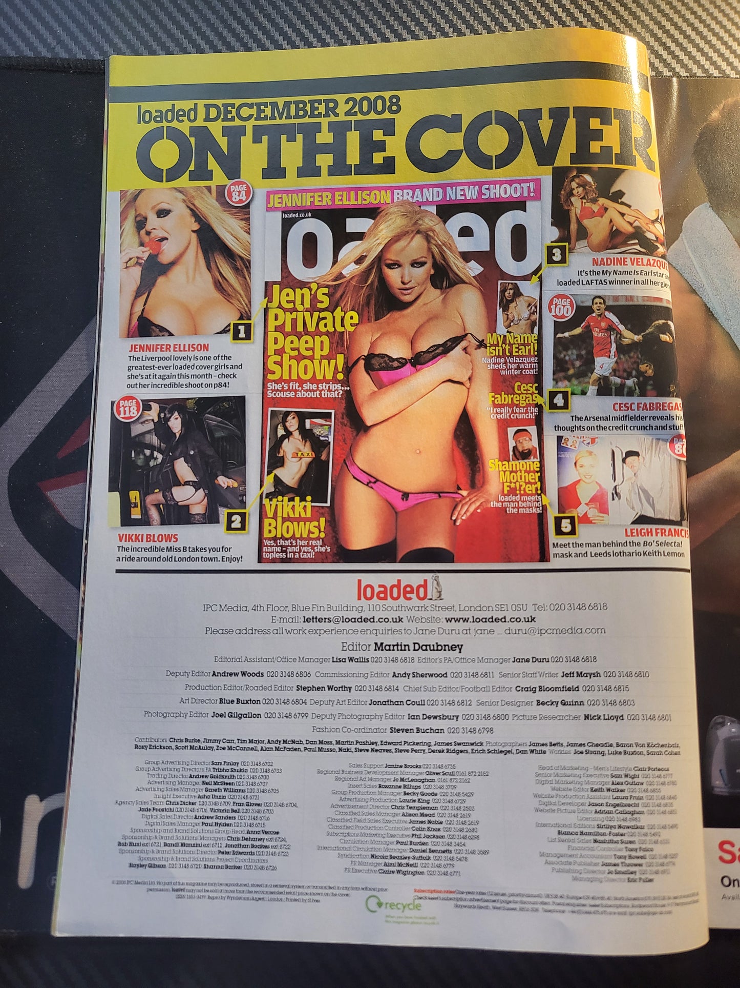 Loaded Magazine December 2008 (960)(RARE) Jennifer Ellison Vikki Blows Nadine Velasquez