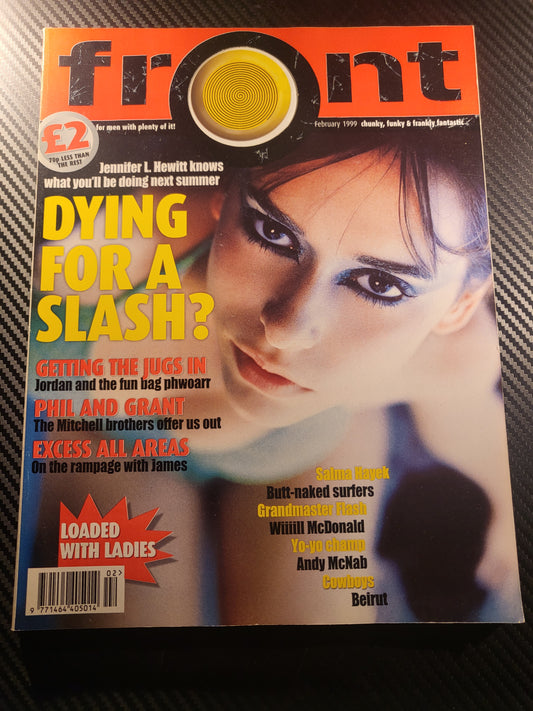Front Magazine February 1999 Issue 4 (Rare)(967) Jordan Moa POSTER  Jennifer Love Hewitt Uma Thurman