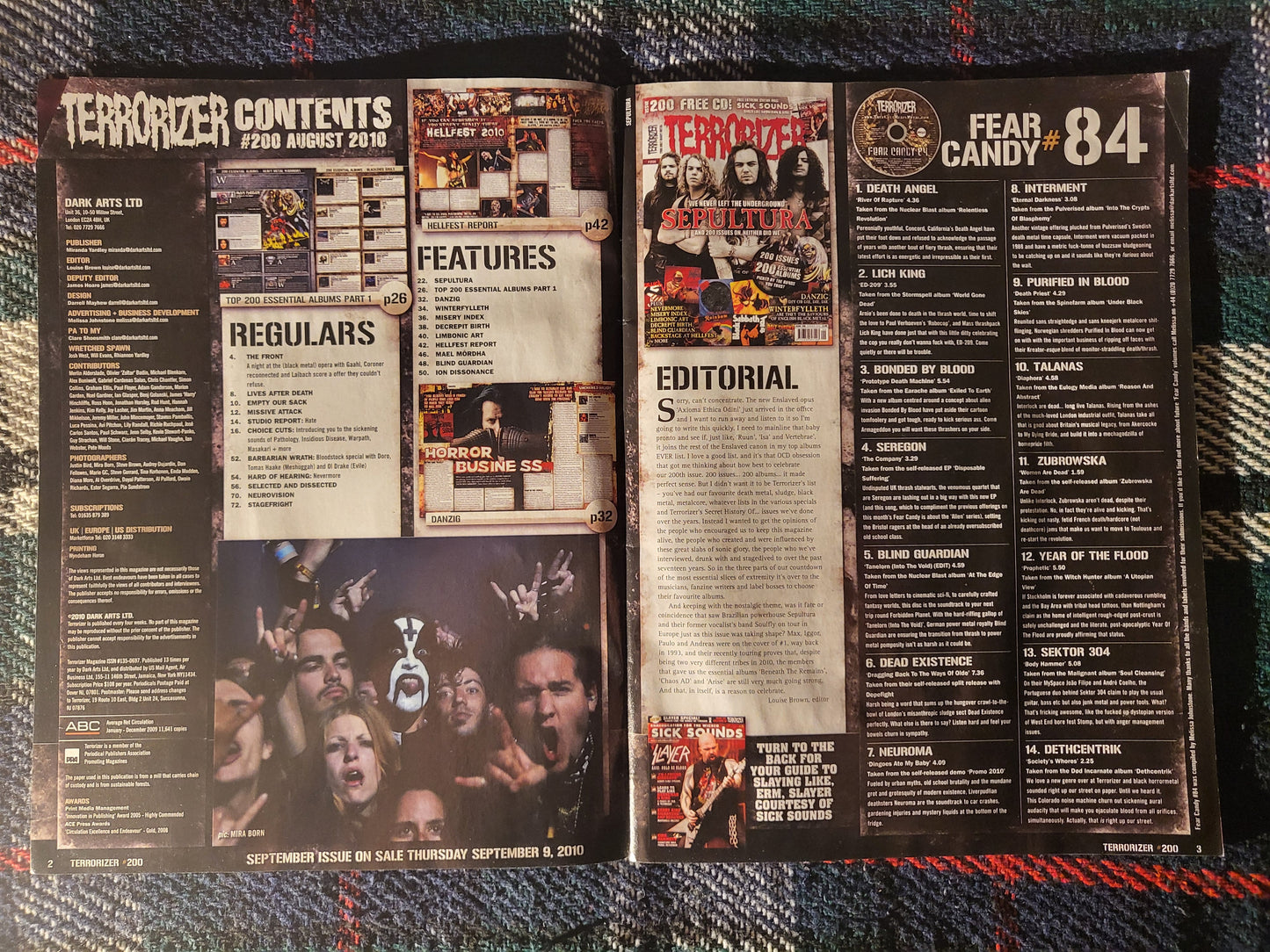 Terrorizer Magazine January 2011 #205 (973) 1 CD Turisas Kylesa Arch Enemy