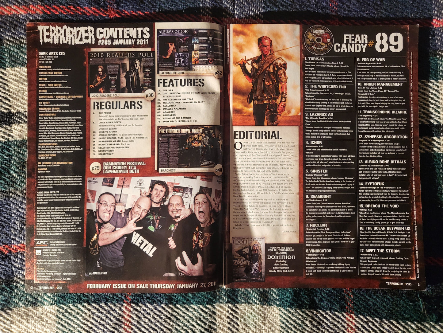 Terrorizer Magazine December 2010 #204 (973) 1 CD Electric Wizard Woe Krieg Nile