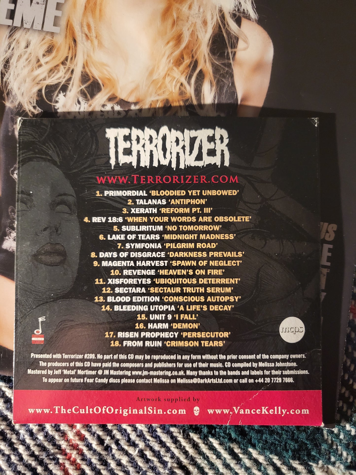 Terrorizer Magazine May 2011 #209 (973) With CD & POSTER Angela Gassow Primordial