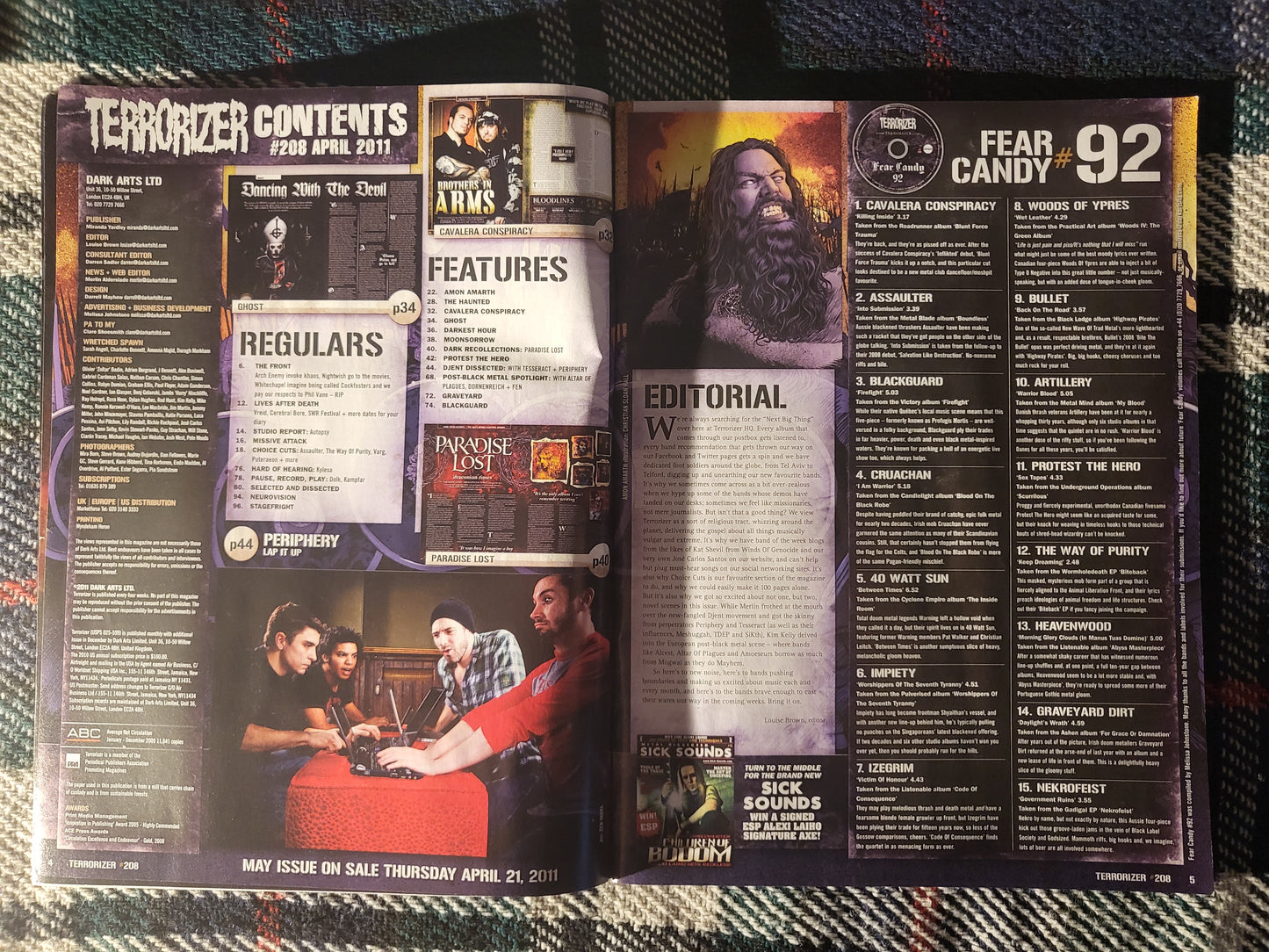 Terrorizer Magazine April 2011 #208 (973) With CD Amon Amarth Moonsorrow