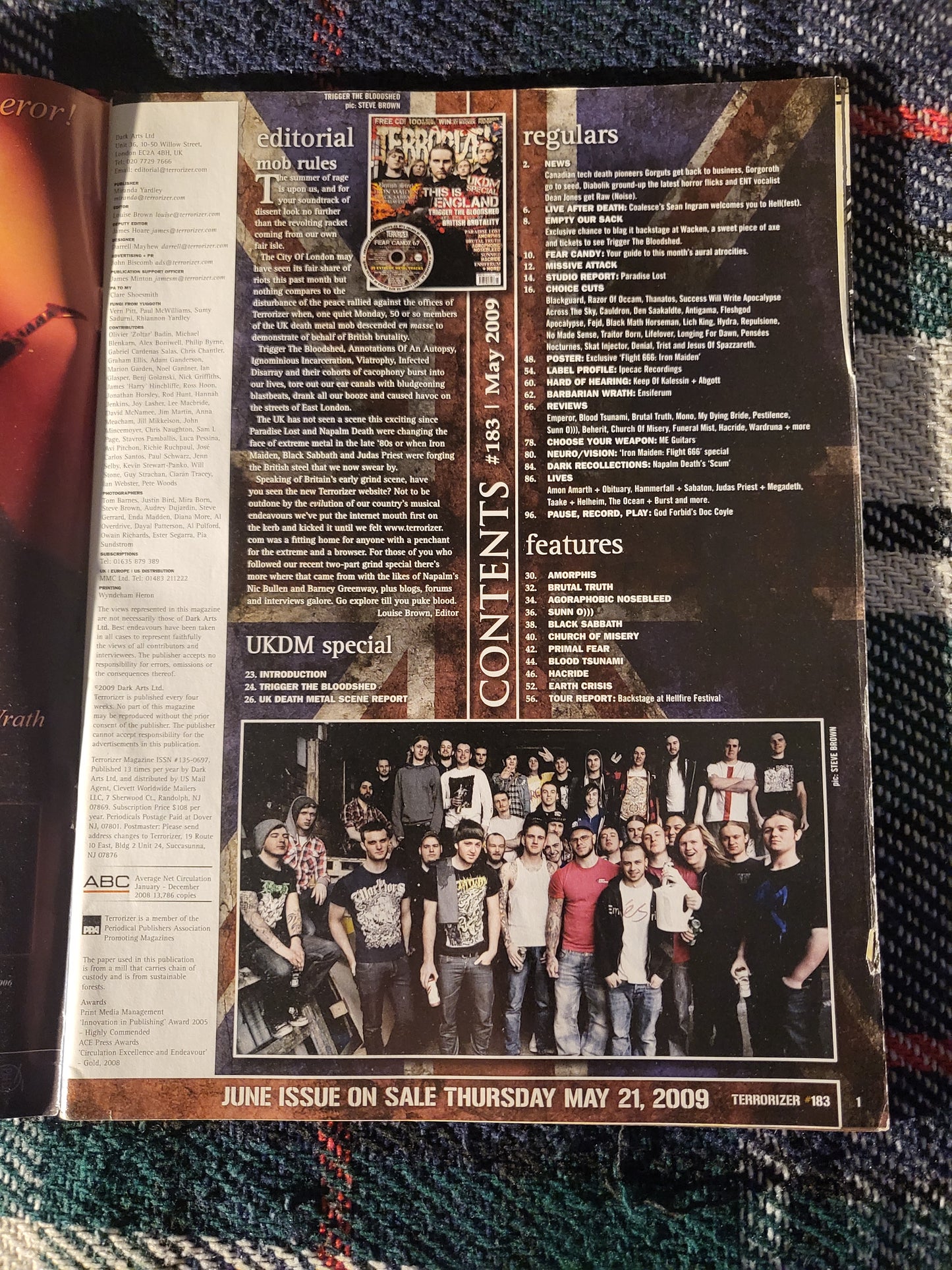 Terrorizer Magazine May 2009 #183 (973) Amorphis Black Sabbath