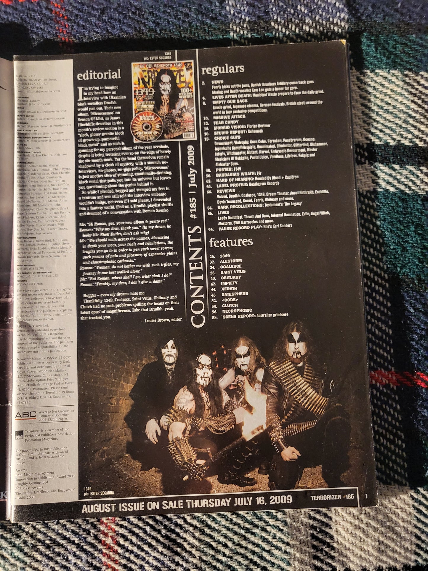 Terrorizer Magazine July 2009 #185 (973) 1349 Alestorm Coalesce