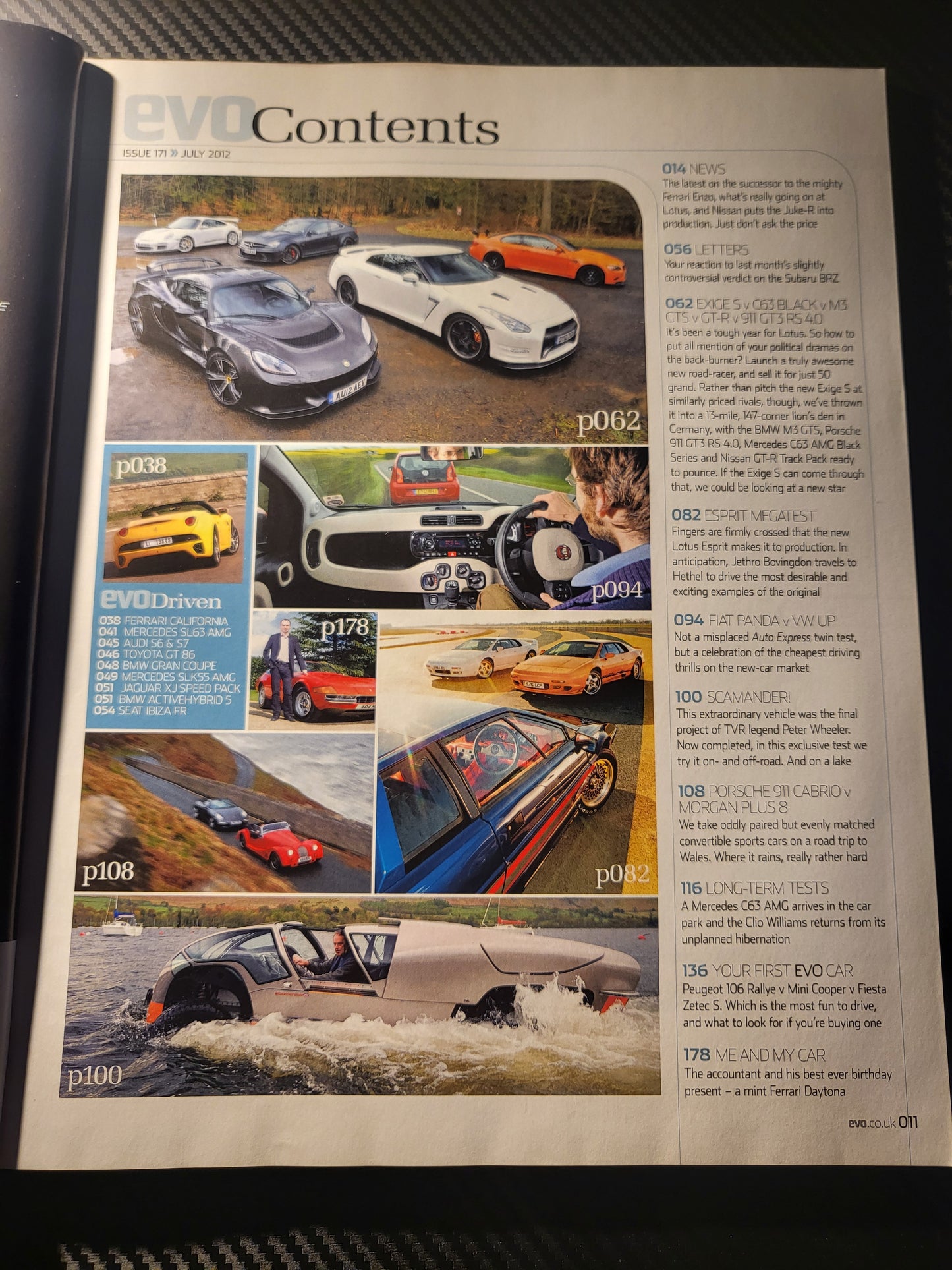 EVO Magazine July 2012 #171 (978) Exige v C63 Black v M3 GTS v GT3 RS, Esprit
