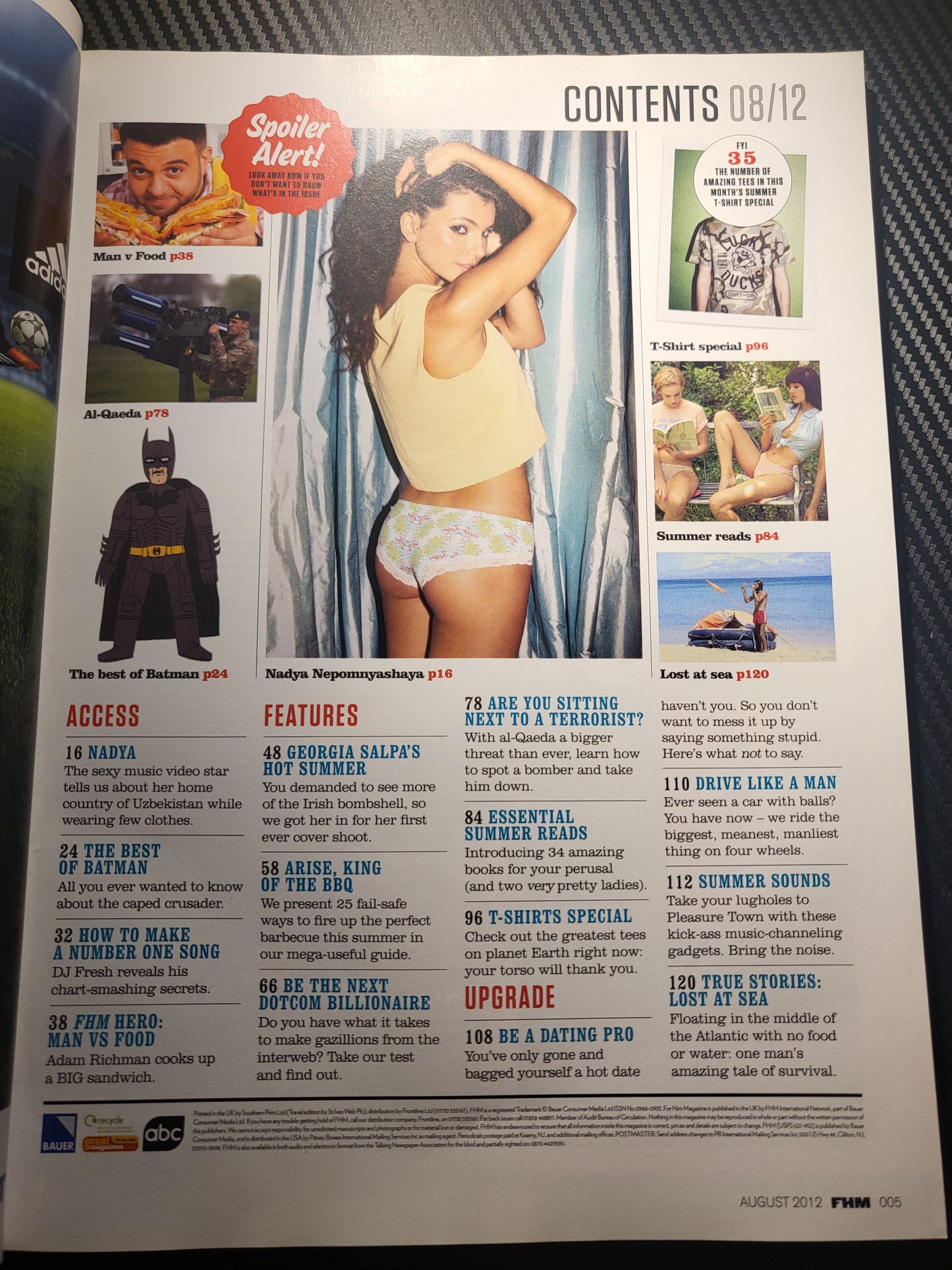 FHM Magazine August 2012 (981) Georgia Salpa, Nadya Nepomnyashaya