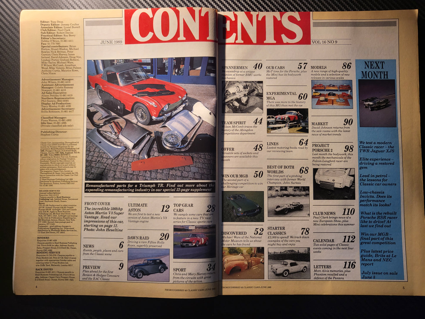 Classic Cars Magazine June 1989 (986) Aston Martin V8 Super Vantage