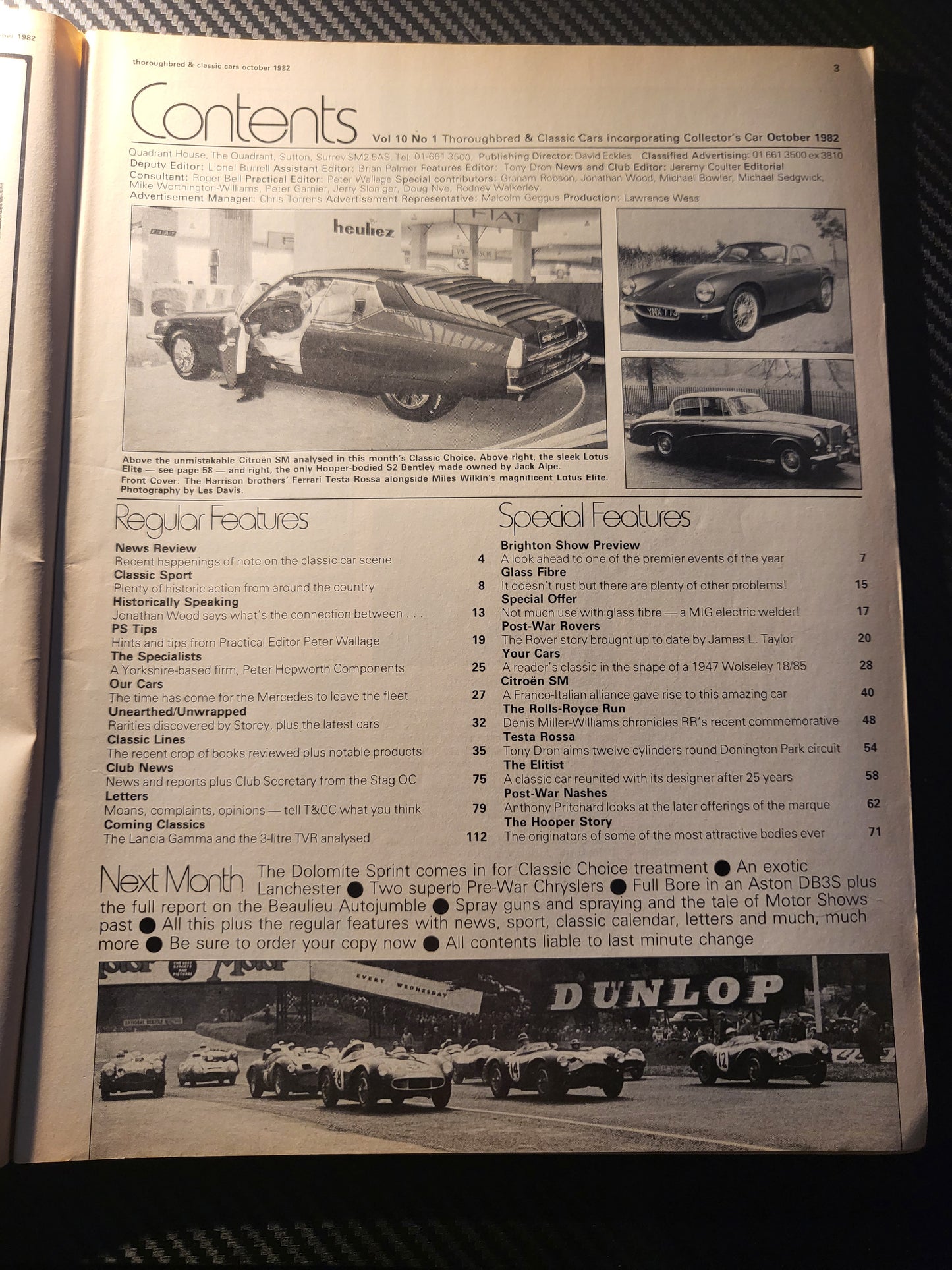 Classic Cars Magazine October 1982 (985) Lotus Elite Ferrari Testa Rossa Wolseley 18/85
