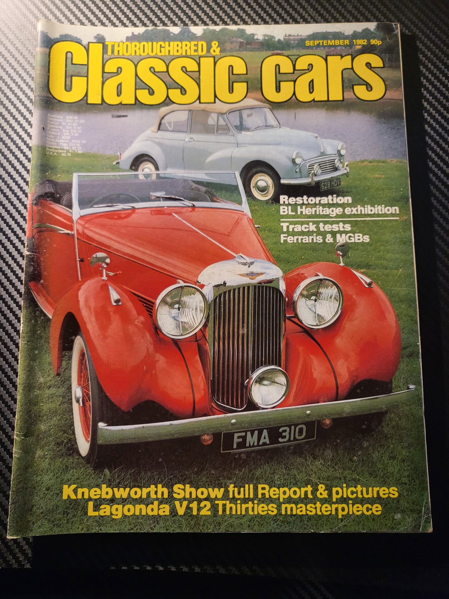 Classic Cars Magazine September 1982 (985) Ferrari GTO, Morris Minor, Ford Cortina, Lagonda V12