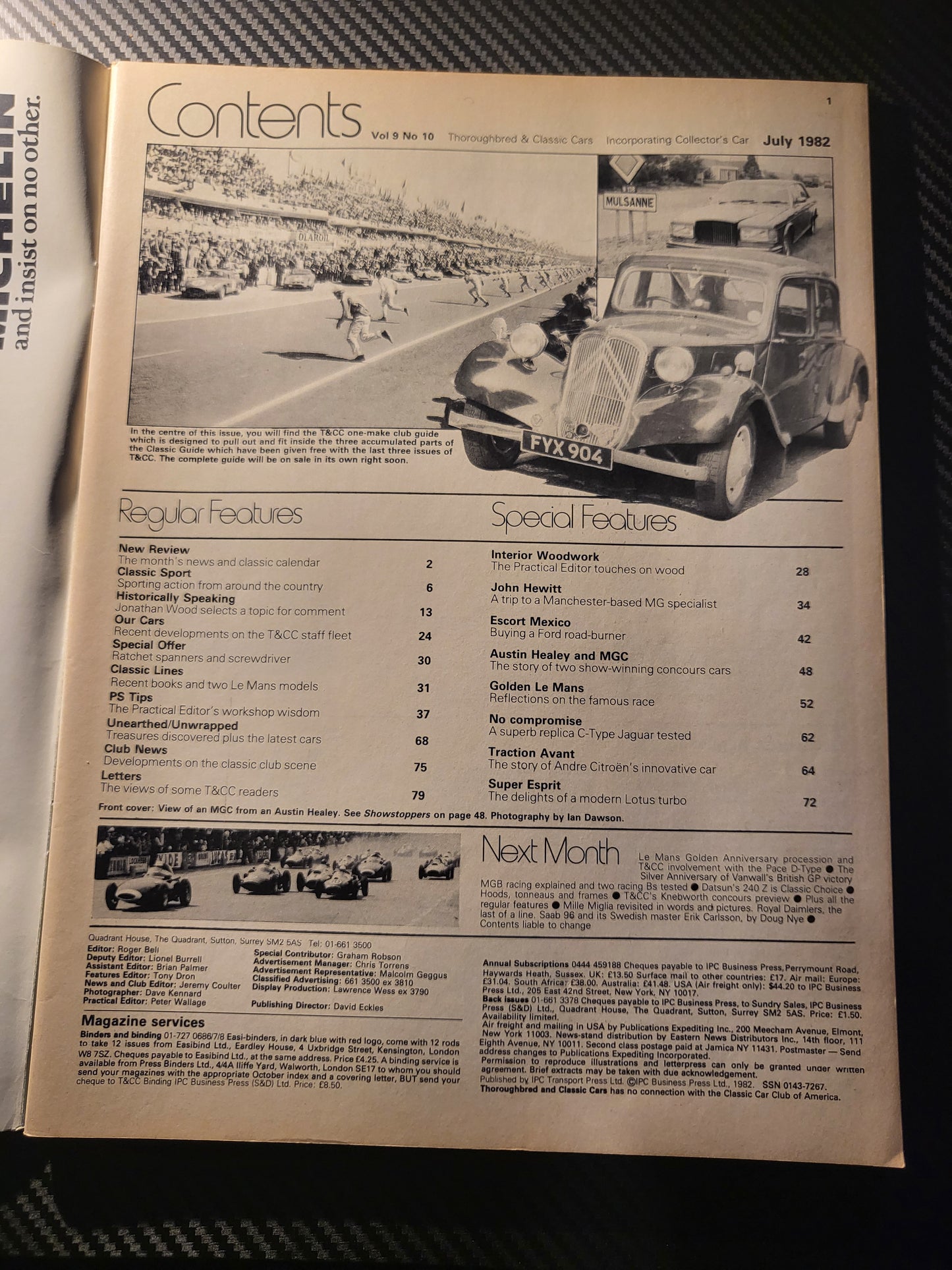 Classic Cars Magazine July 1982 (985) Austin Healey, MGC, Jag C-Type, Esprit Turbo