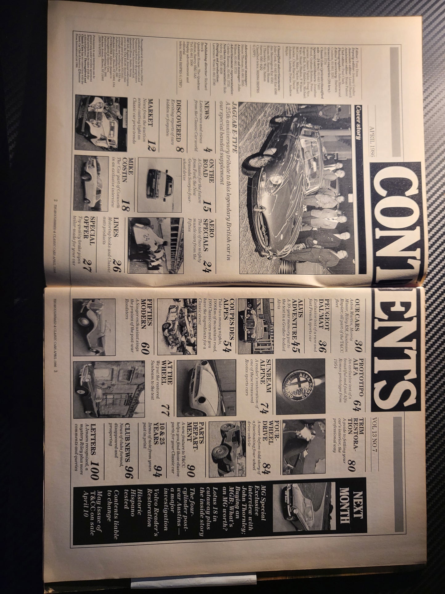 Classic Cars Magazine April 1986 (985) with Supplement Jaguar E-Type Alfa Romeo