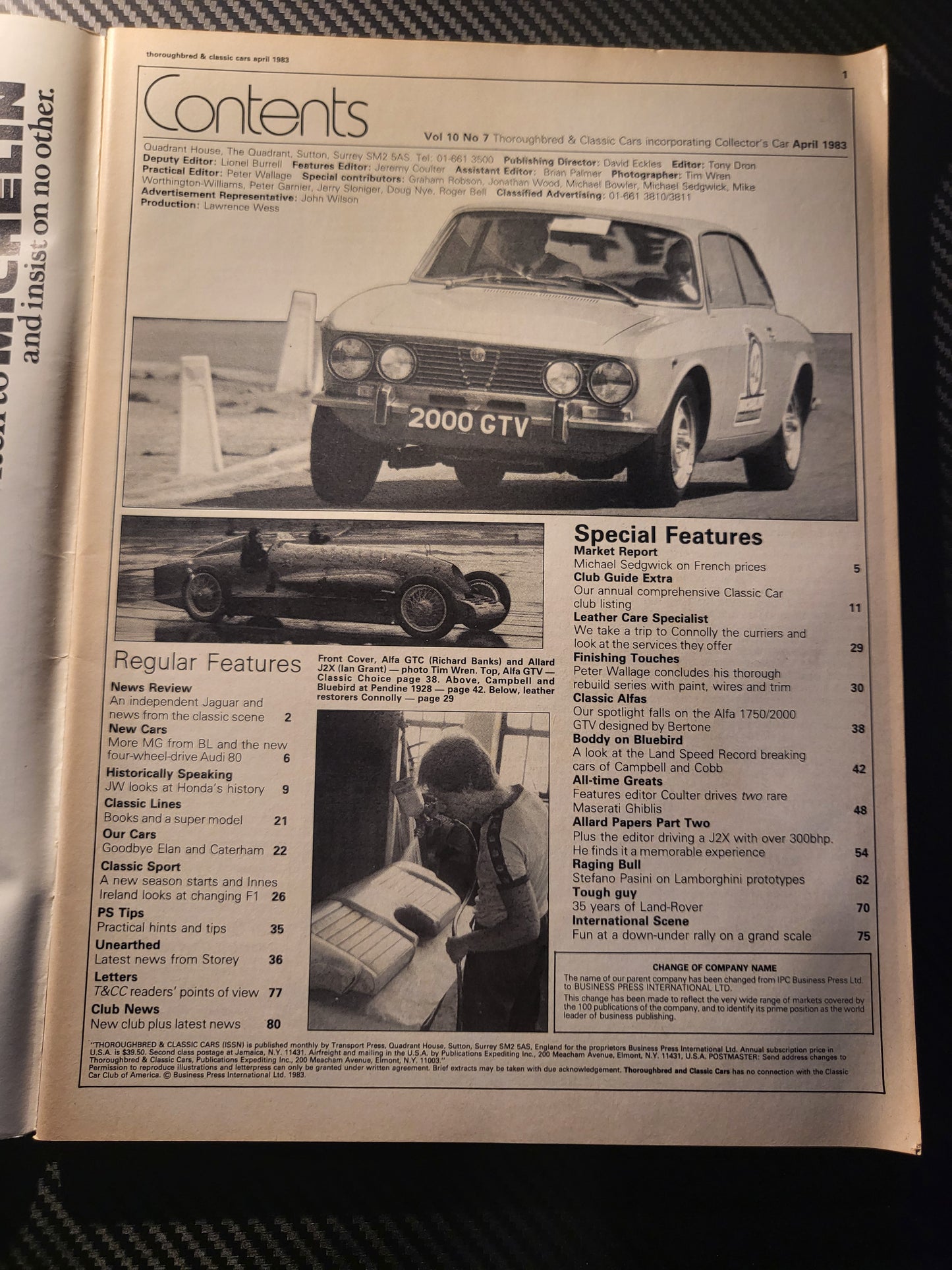 Classic Cars Magazine April 1983 (985) Audi 80, Lotus Elan, Alfa 1750/2000, J2X
