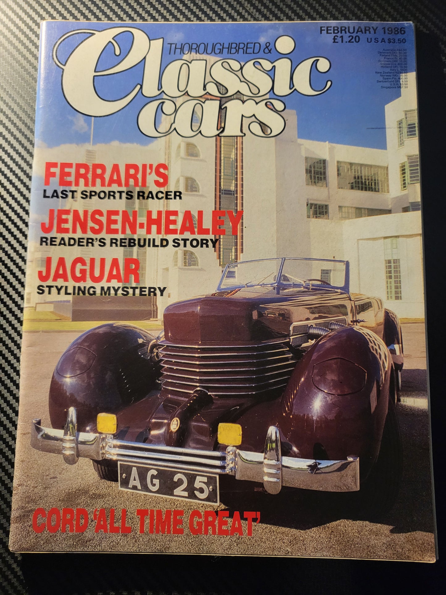 Classic Cars Magazine February 1986 (984) Ferrari 312PB Jensen-Healey Jaguar