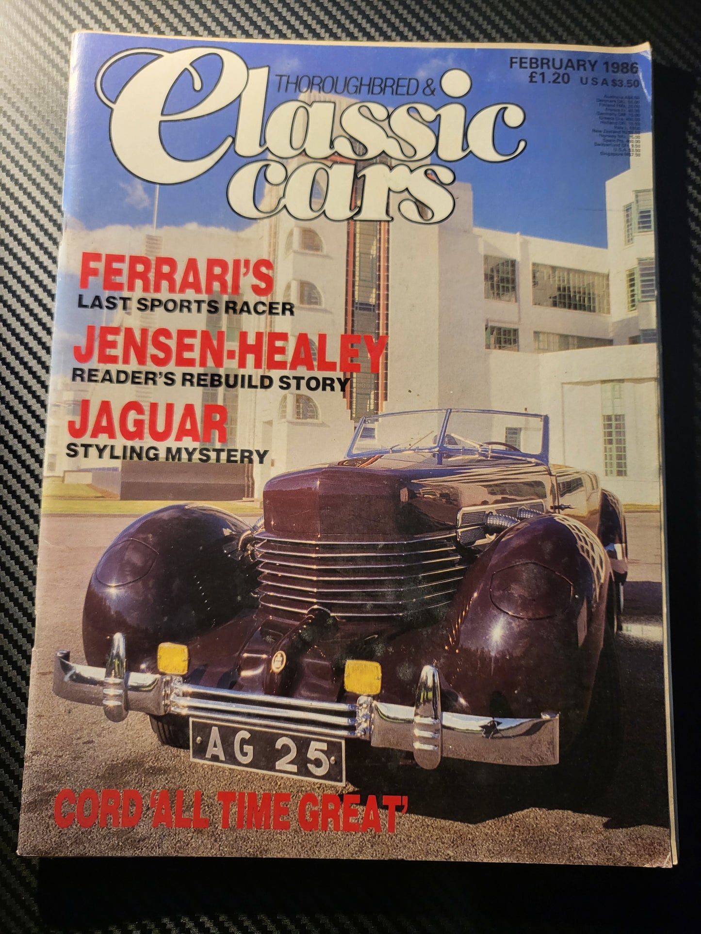 Classic Cars Magazine February 1986 (984) Ferrari 312PB Jensen-Healey Jaguar