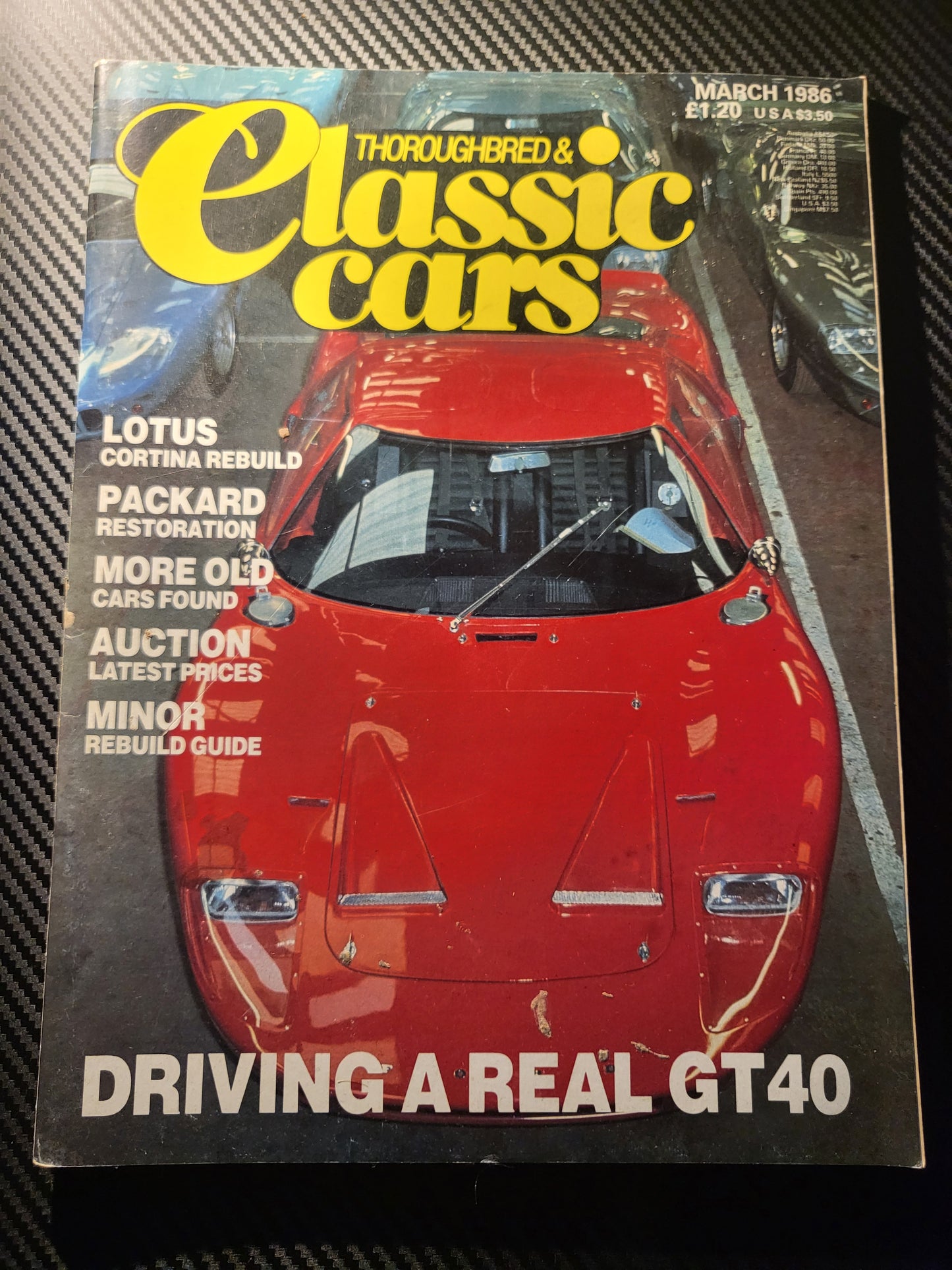 Classic Cars Magazine March 1986 (984) Lotus Cortina Ford GT40