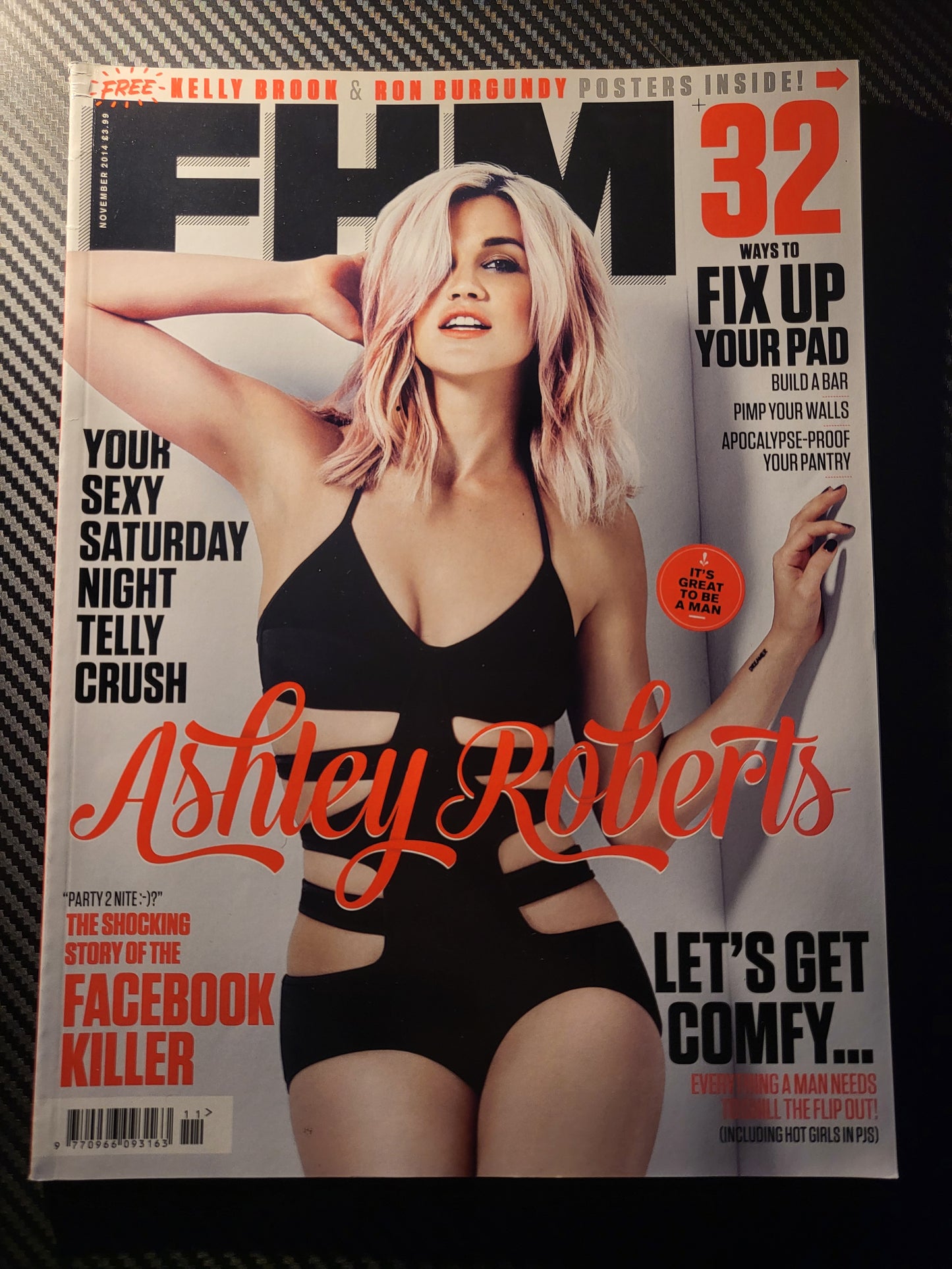 FHM Magazine November 2014 (984)(Rare) KELLY BROOK POSTER Ashley Roberts