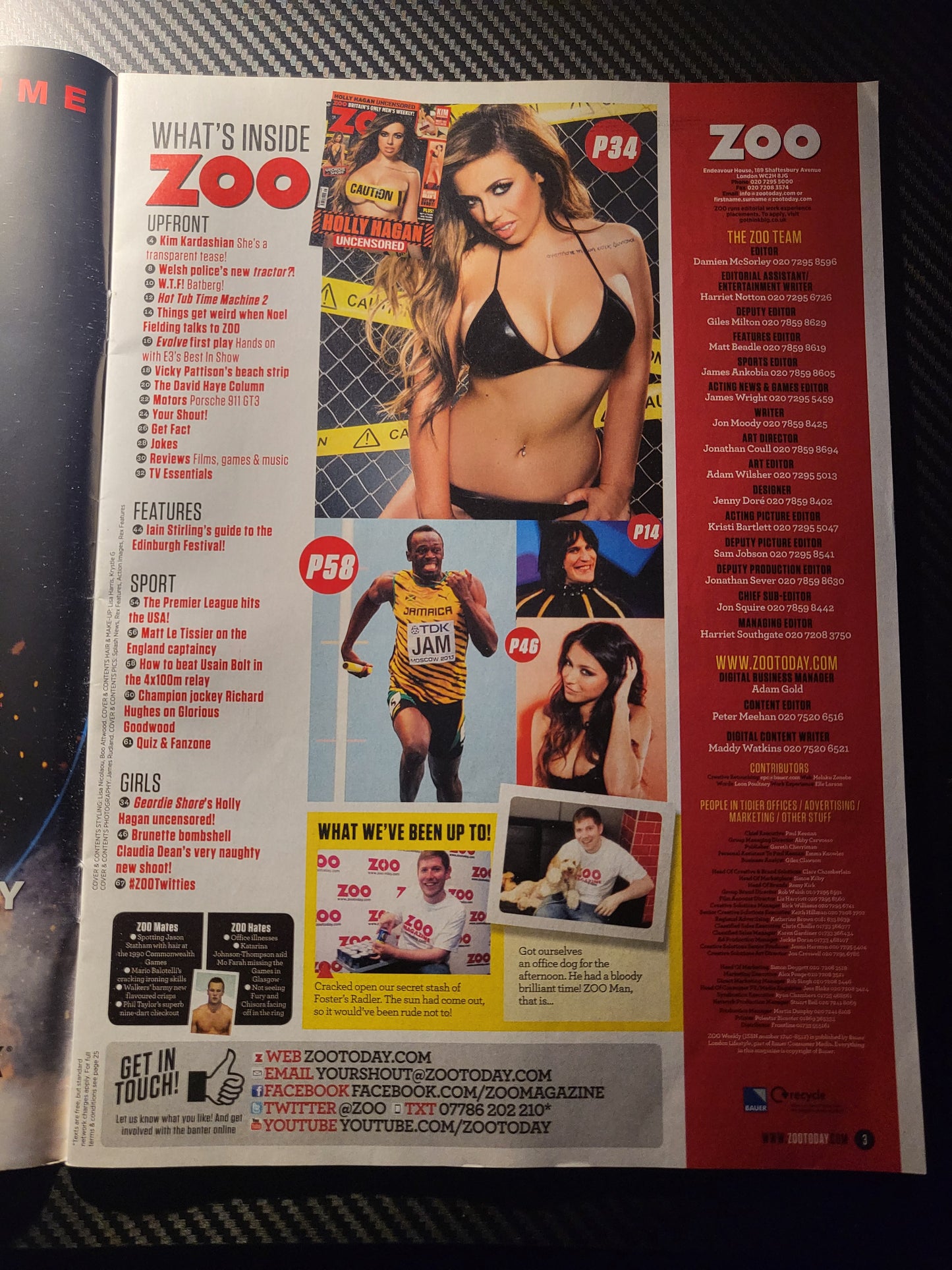 ZOO Magazine 1-7 August 2014 (987)(Rare) Holly Hagan Claudia Dean Kim Kardashian
