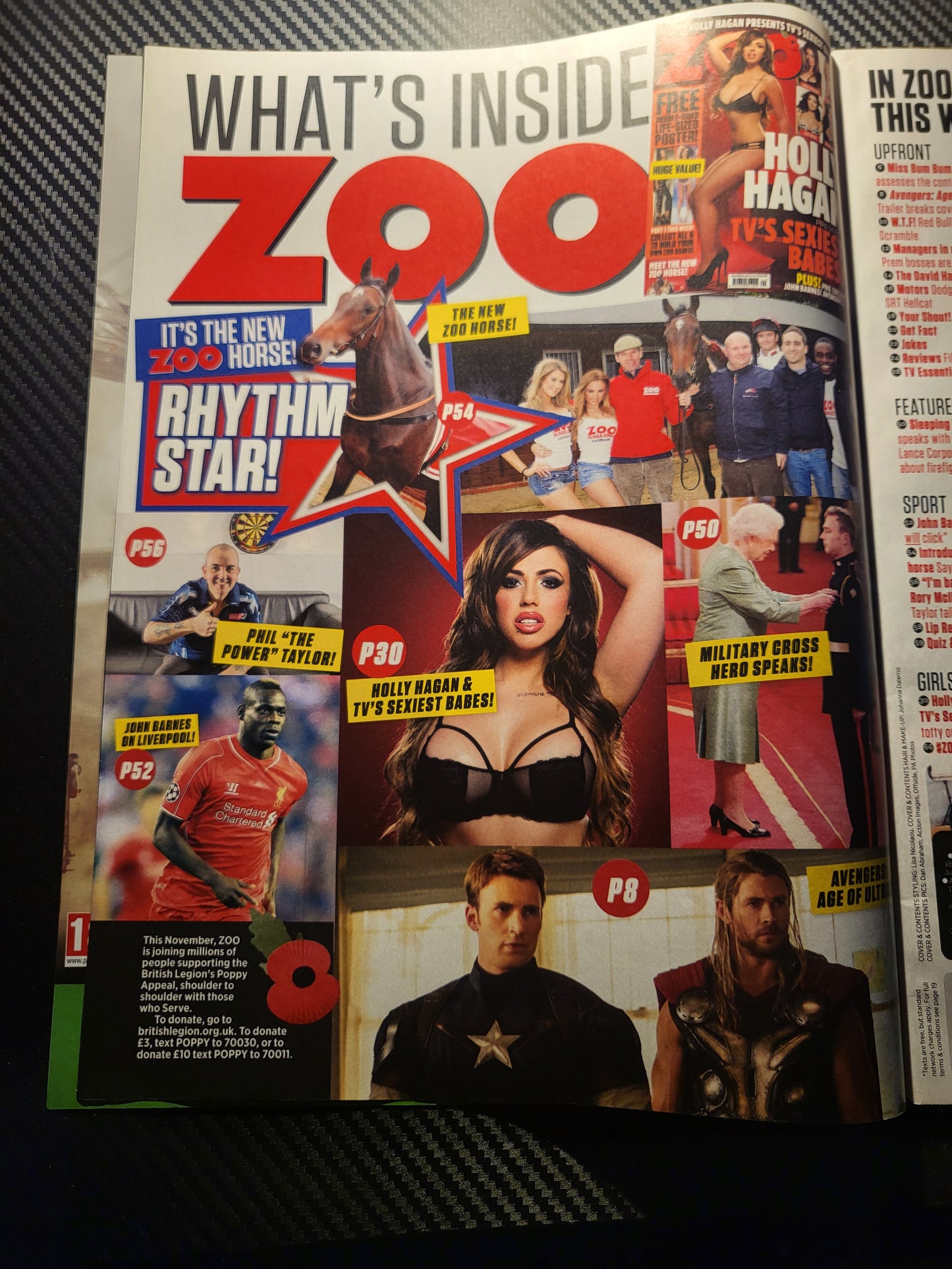 ZOO Magazine 31 October 6 November 2014 (988)(Rare) HOLLY HAGAN POSTER Sophie Reade