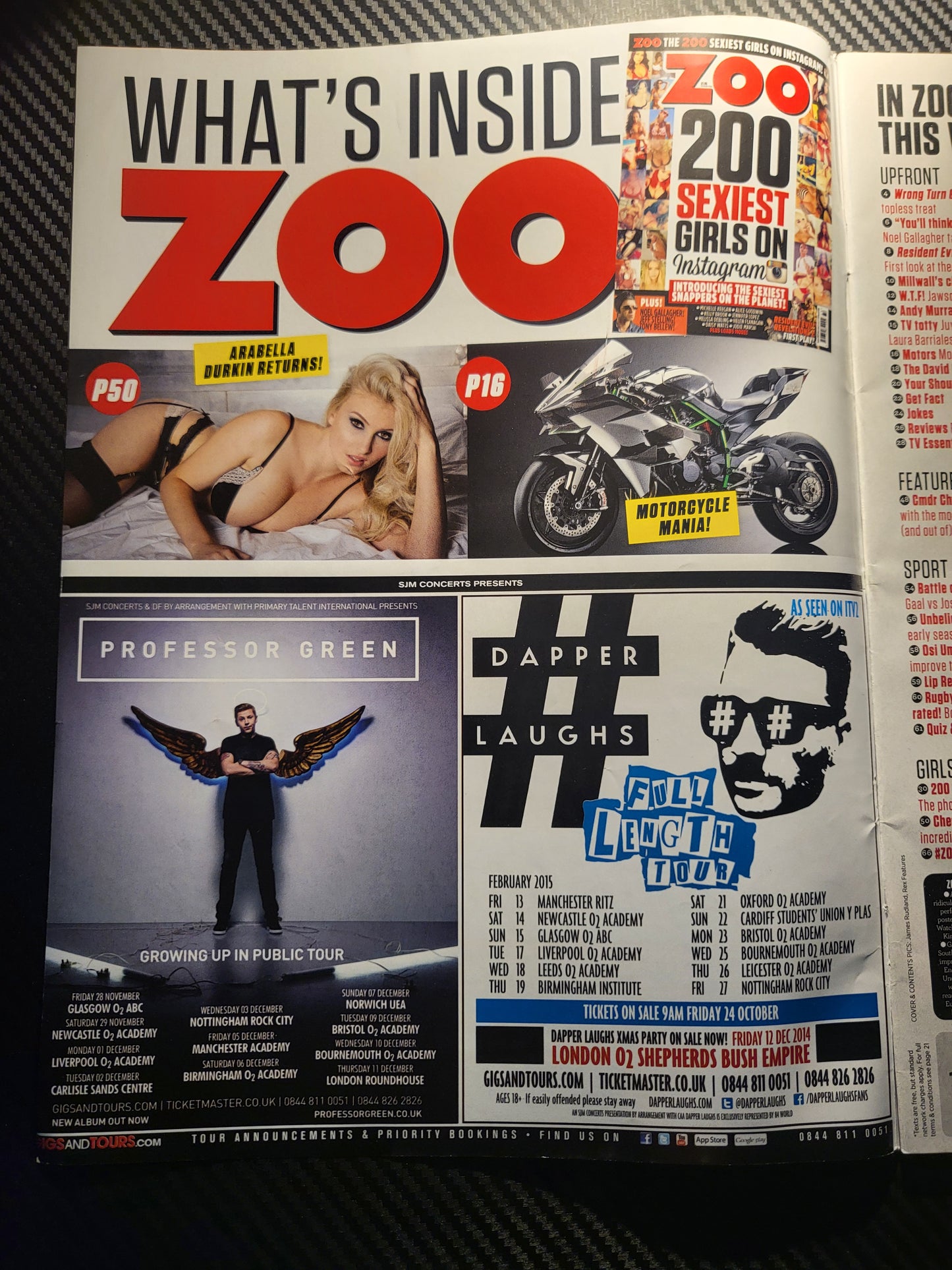 ZOO Magazine 24-30 October 2014 (988)(Rare) Arabella Durkin POSTER Instagram Girls