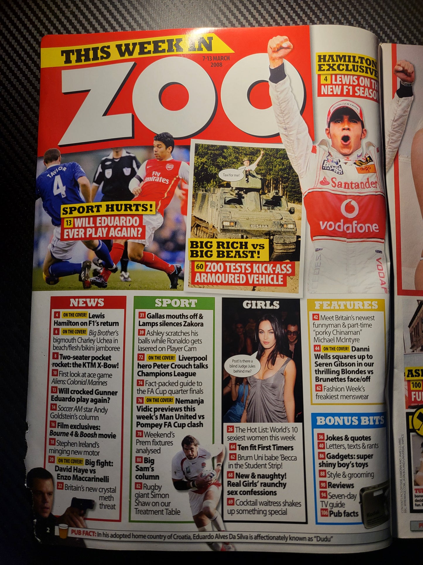 Zoo Magazine 7-13 March 2008 (990) Danni Wells POSTER Sarah Harding Amii Seren