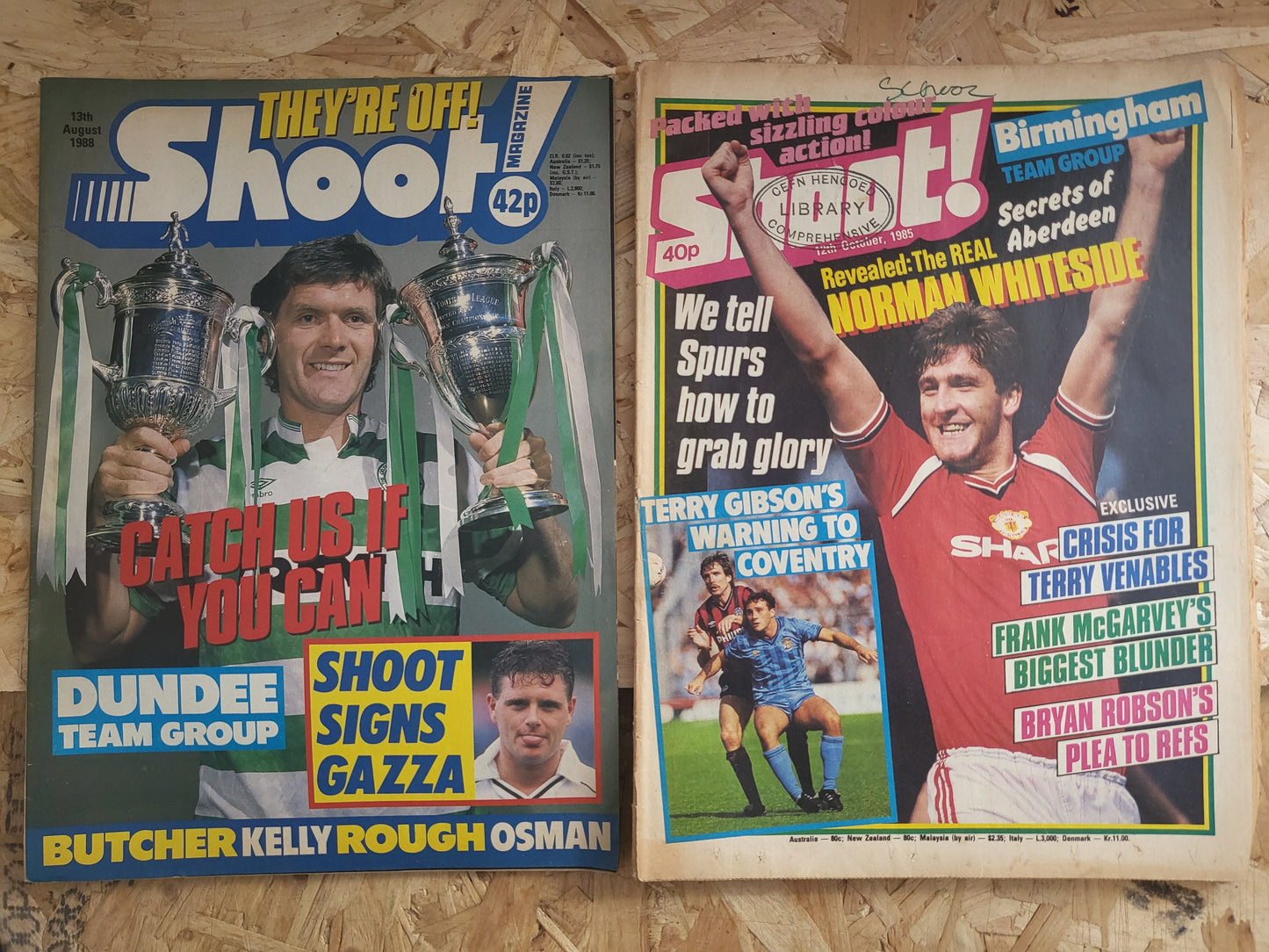 4x SHOOT Magazines Bundle/Job Lot (0030) Terry Venables Bryan Robson Terry Gibson